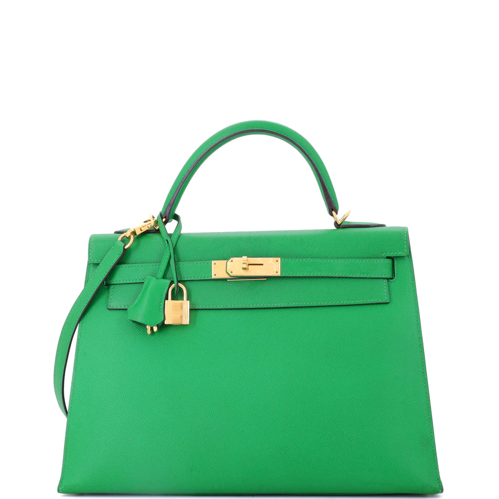 Kelly Handbag Bamboo Epsom with Gold Hardware 32