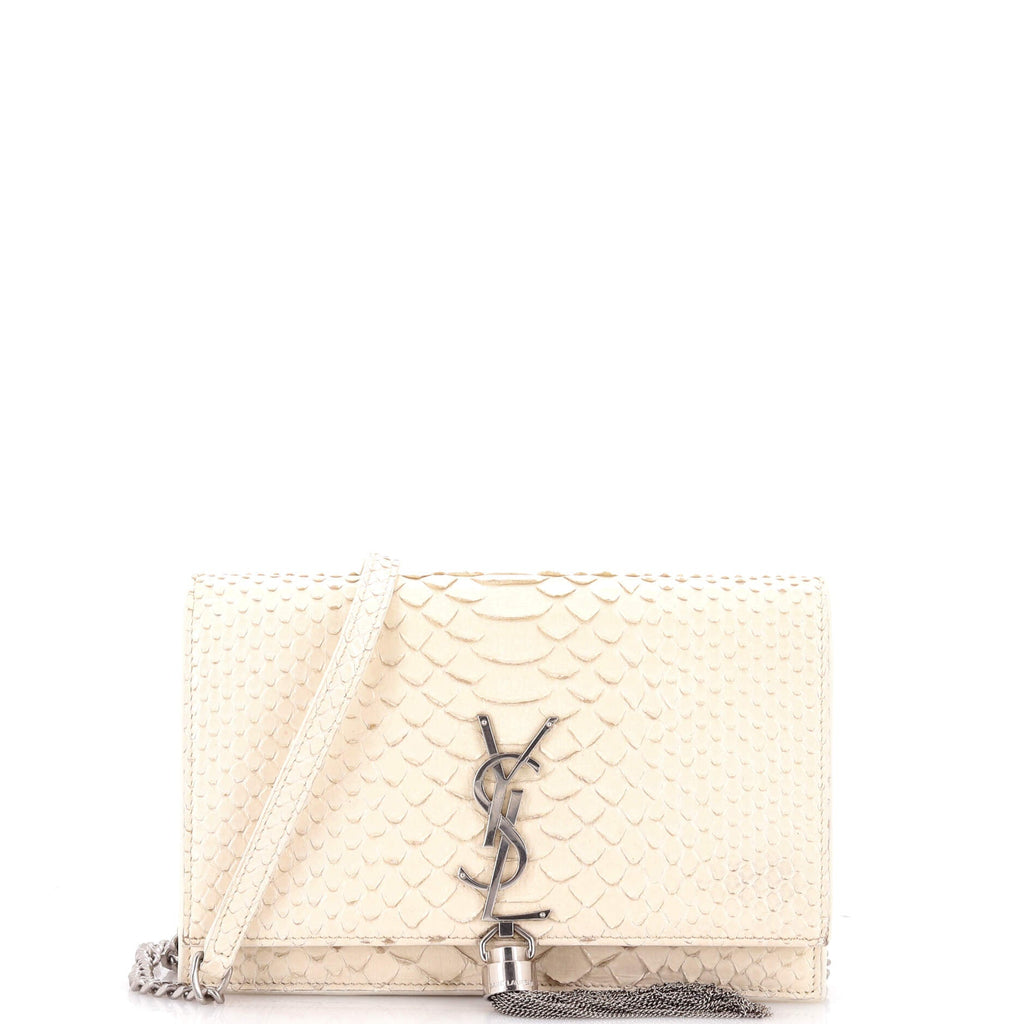 Classic Monogram Tassel Crossbody Bag Python Embossed Leather Small
