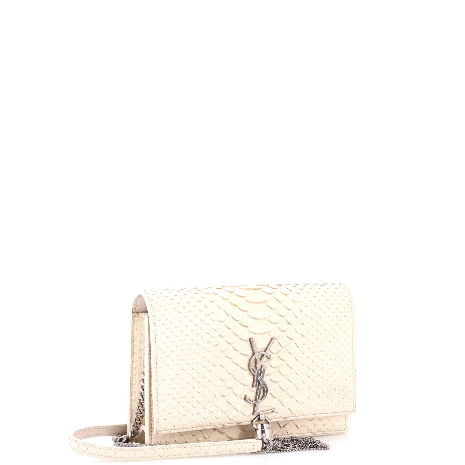 Classic Monogram Tassel Crossbody Bag Python Embossed Leather Small
