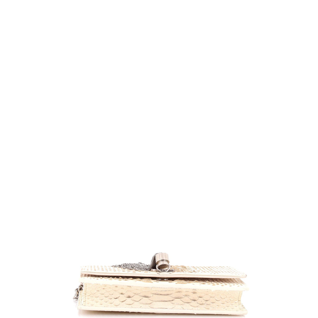 Classic Monogram Tassel Crossbody Bag Python Embossed Leather Small