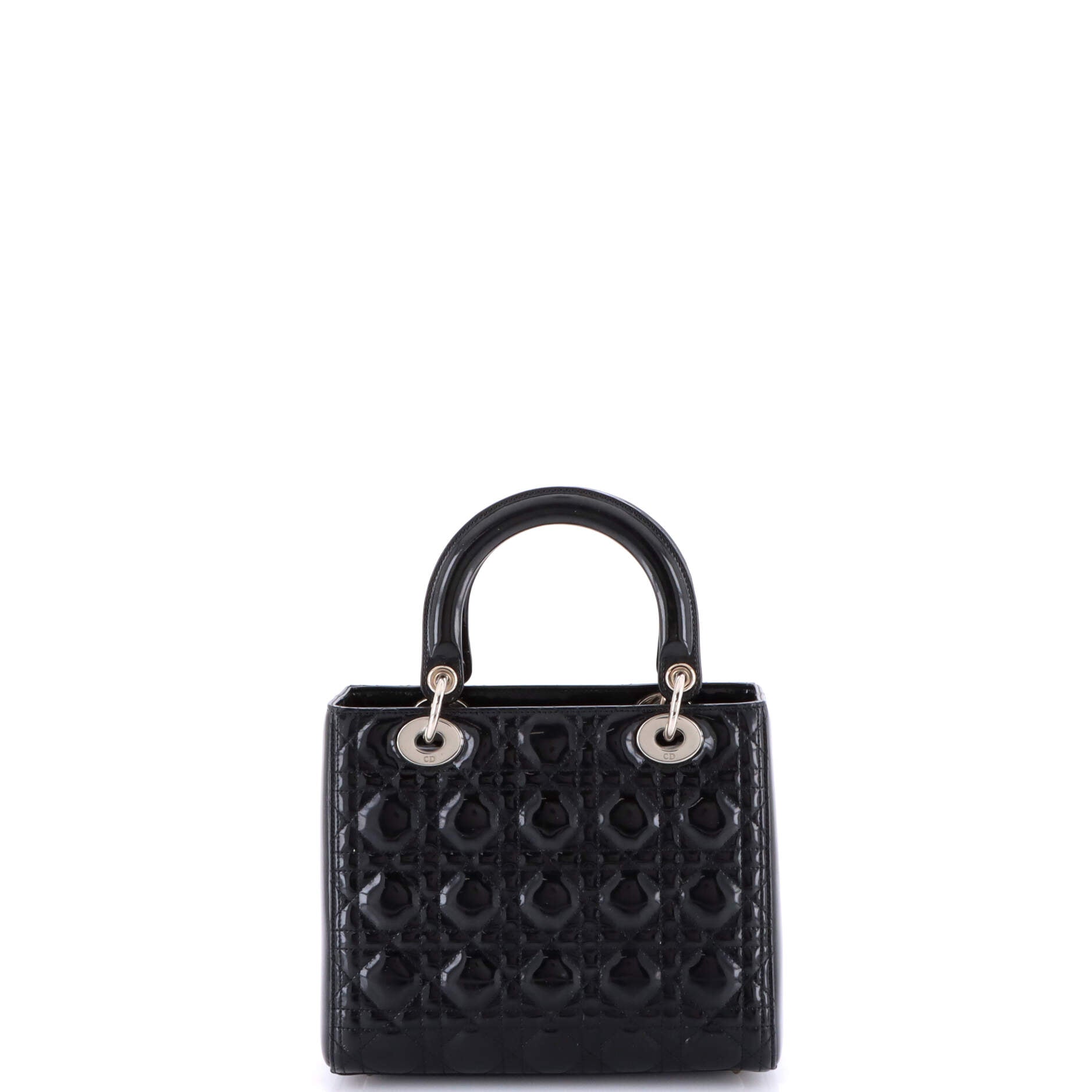 Lady Dior Bag Cannage Quilt Patent Medium