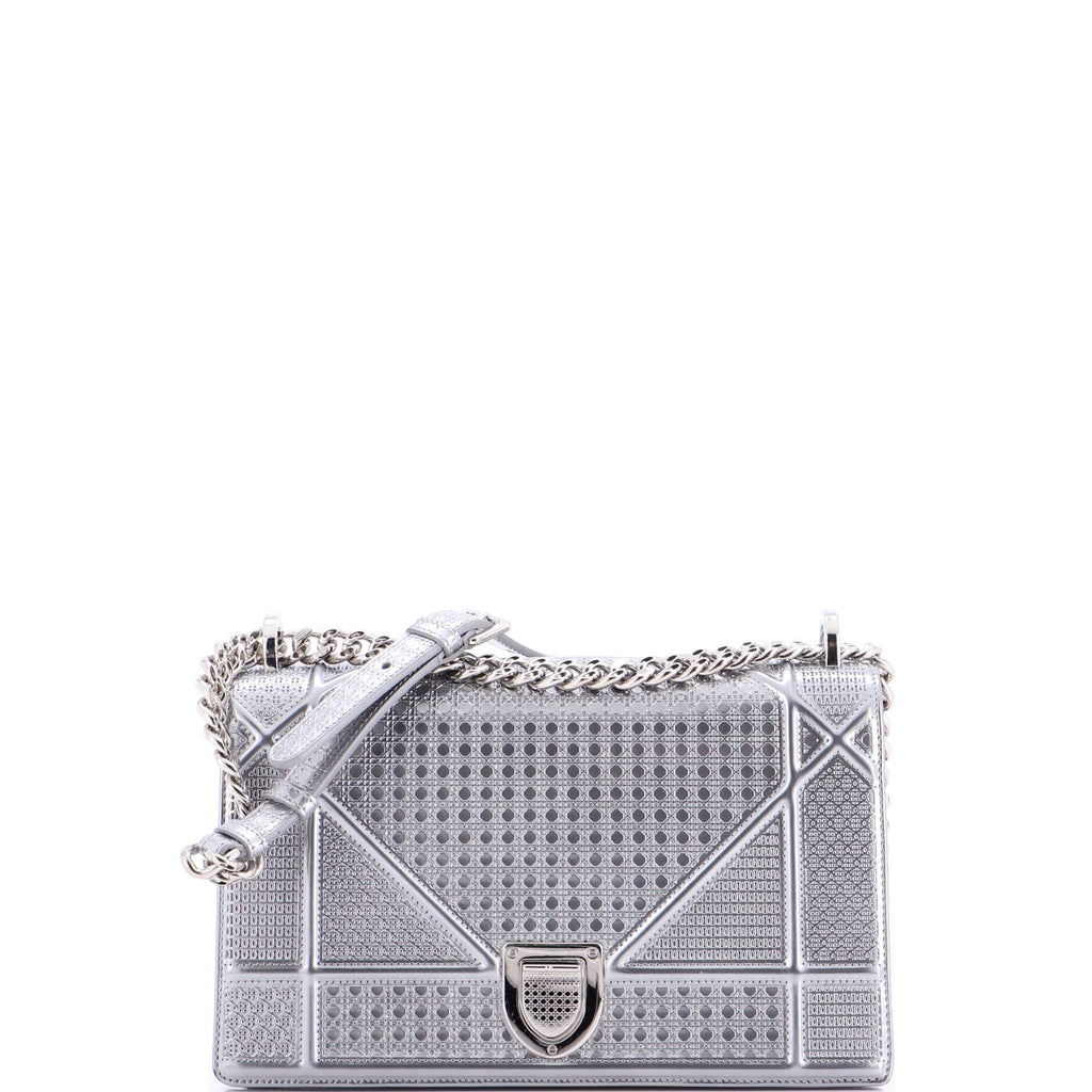 Diorama Flap Bag Cannage Embossed Calfskin Small