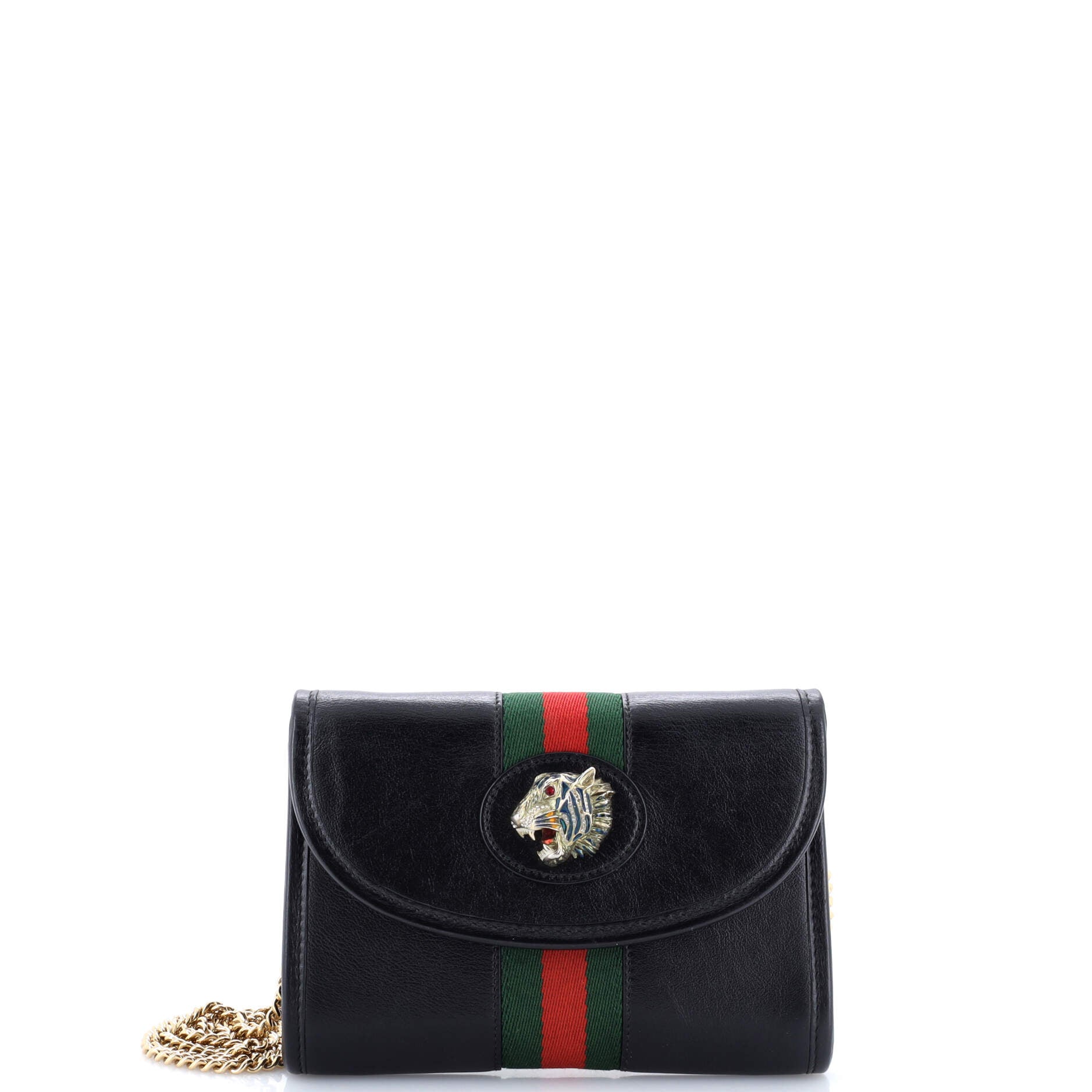 Rajah Web Chain Shoulder Bag Leather Mini