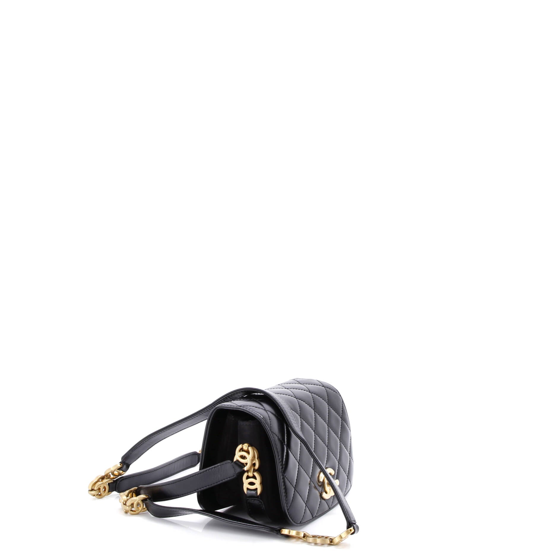 My Sweet CC Full Flap Messenger Bag Quilted Shiny Calfskin with Suede Mini