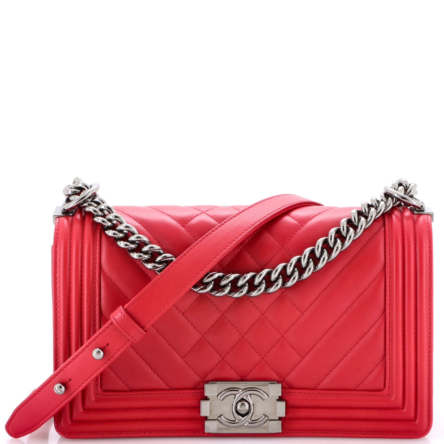 Boy Flap Bag Chevron Lambskin Old Medium