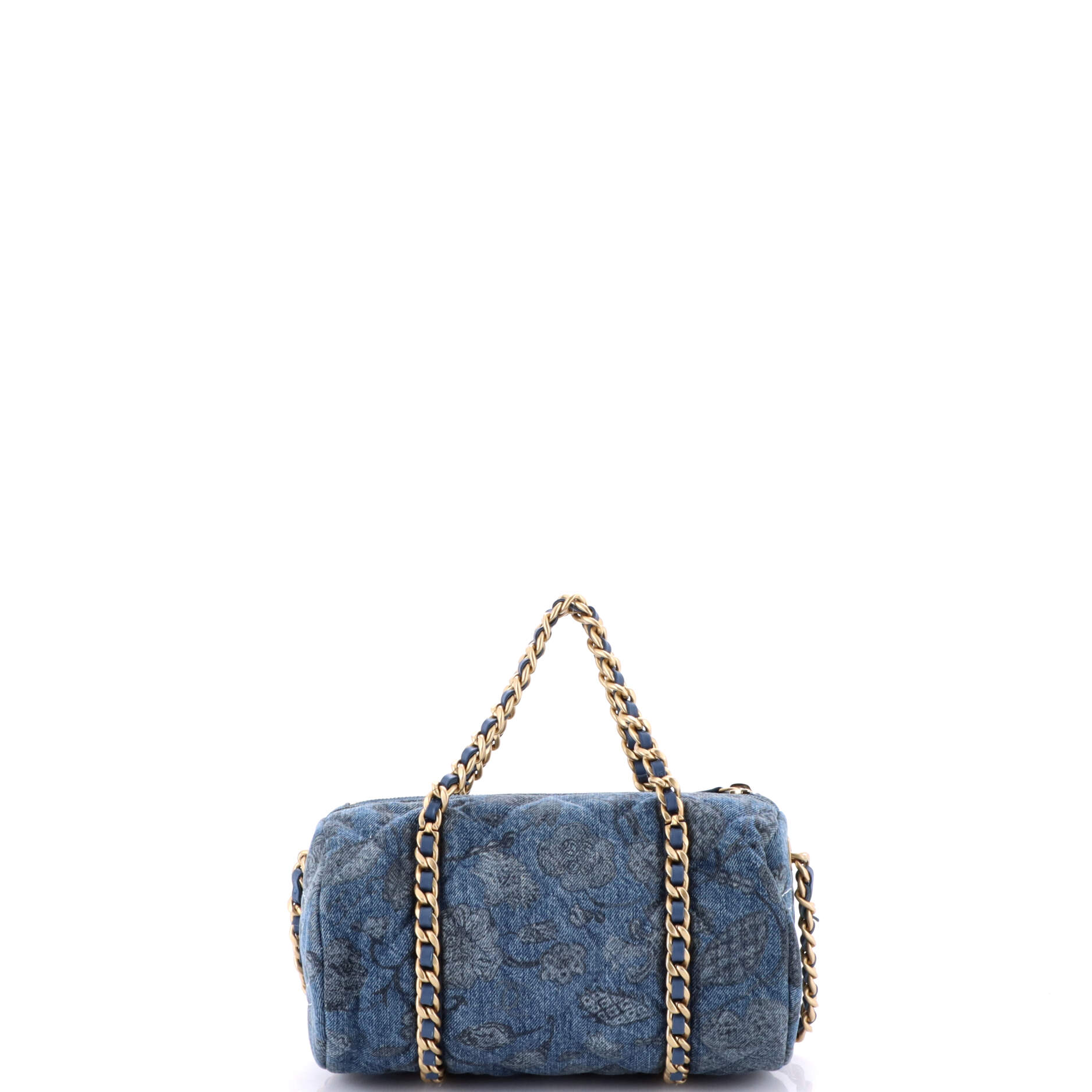 Destination Chenonceau Bowling Bag Quilted Printed Denim Small