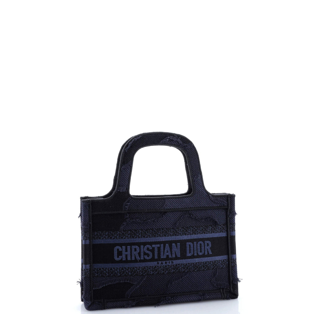 Book Tote Camouflage Embroidered Canvas Mini