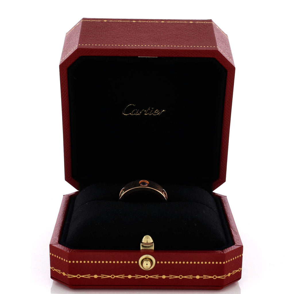 Love 6 Stone Band Ring 18K Rose Gold with Sapphires, Garnets and Amethyst