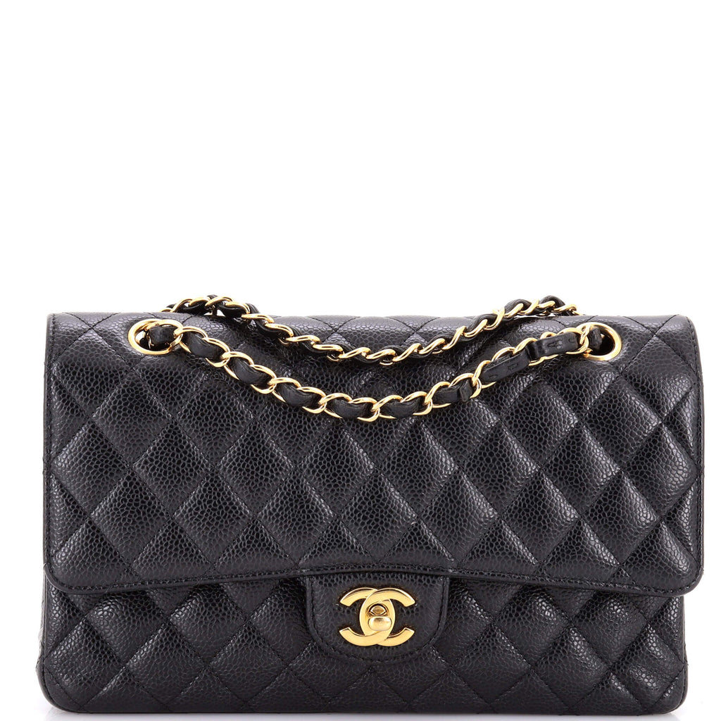 Classic Double Flap Bag Quilted Caviar Medium