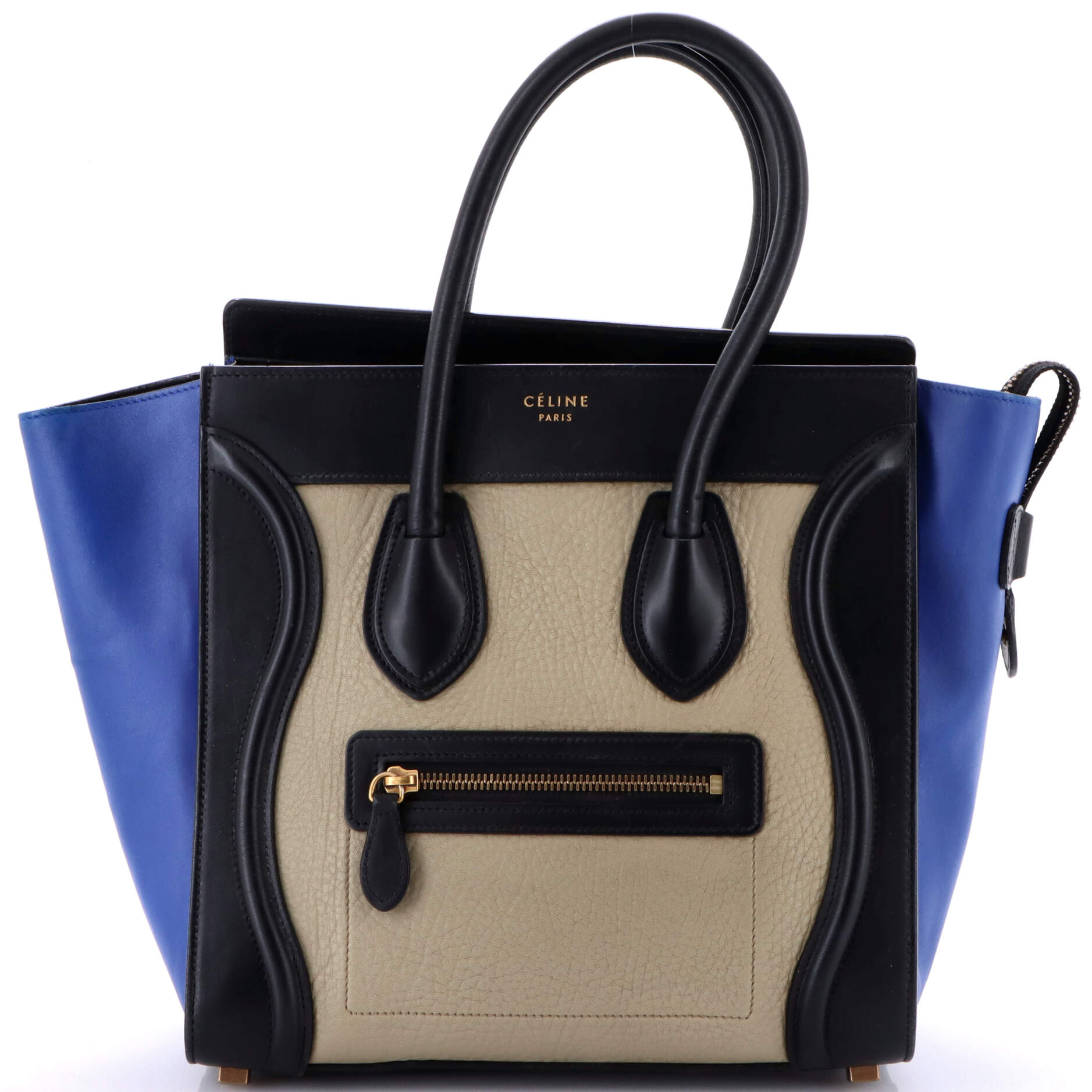 Tricolor Luggage Bag Leather Micro