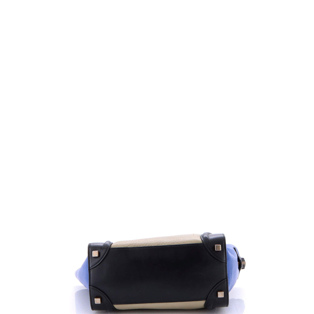 Tricolor Luggage Bag Leather Micro
