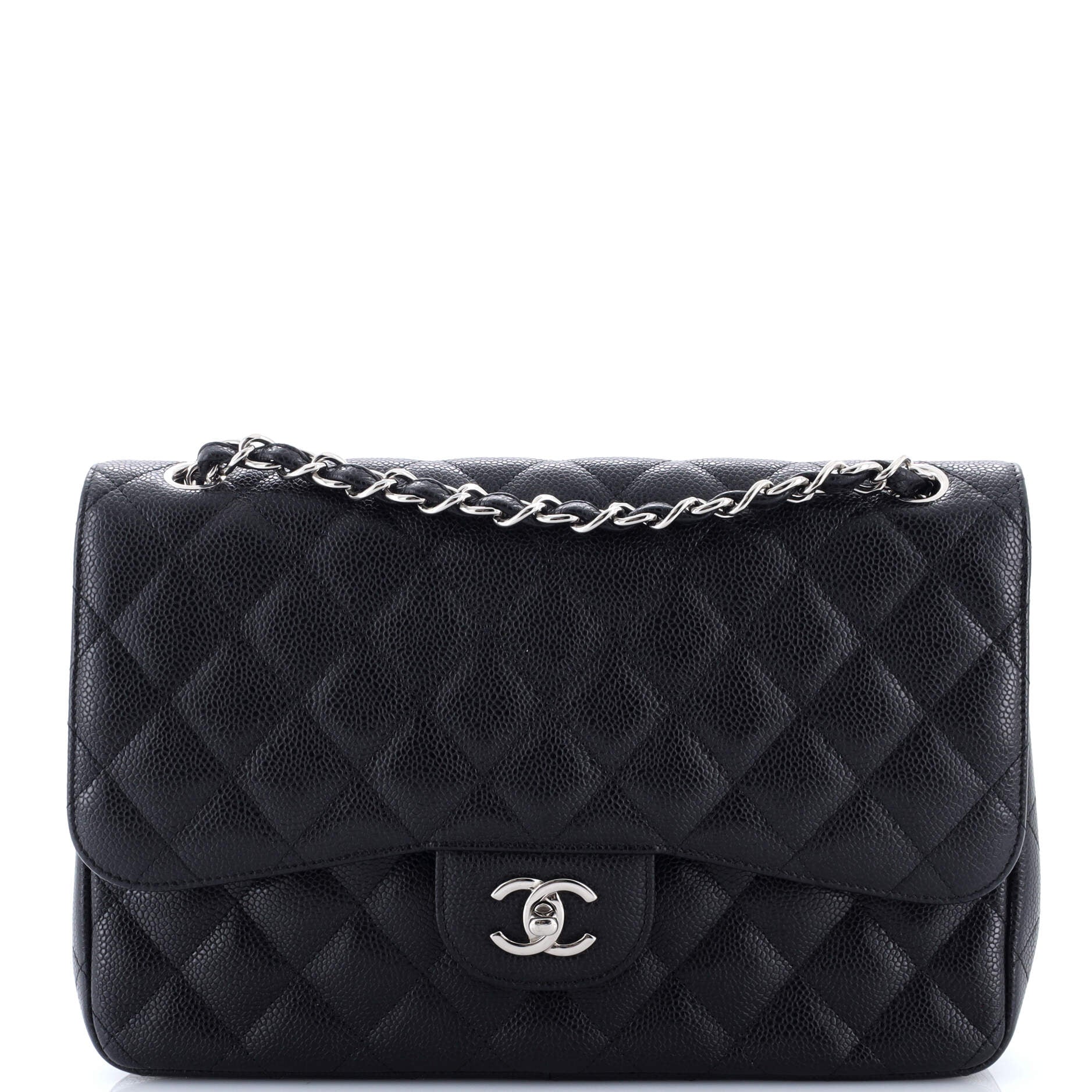 Classic Double Flap Bag Quilted Caviar Jumbo