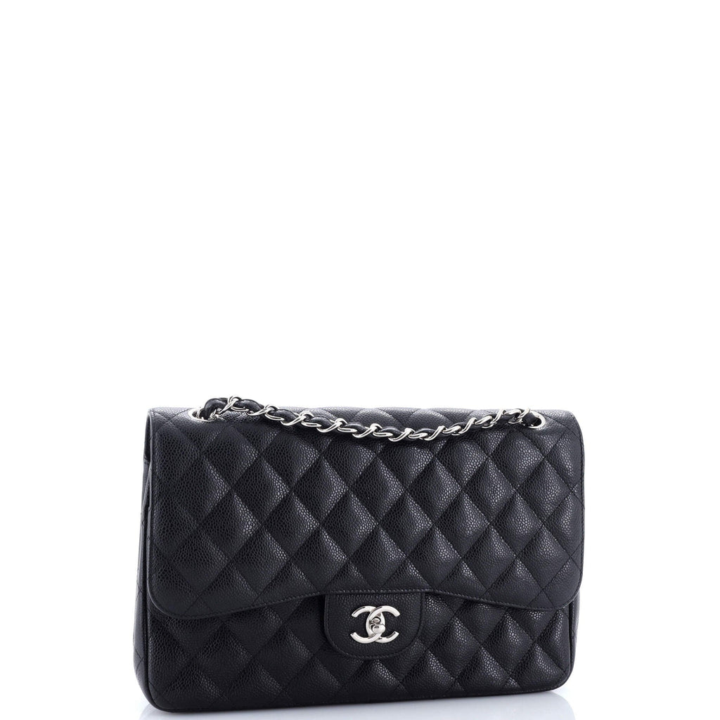 Classic Double Flap Bag Quilted Caviar Jumbo
