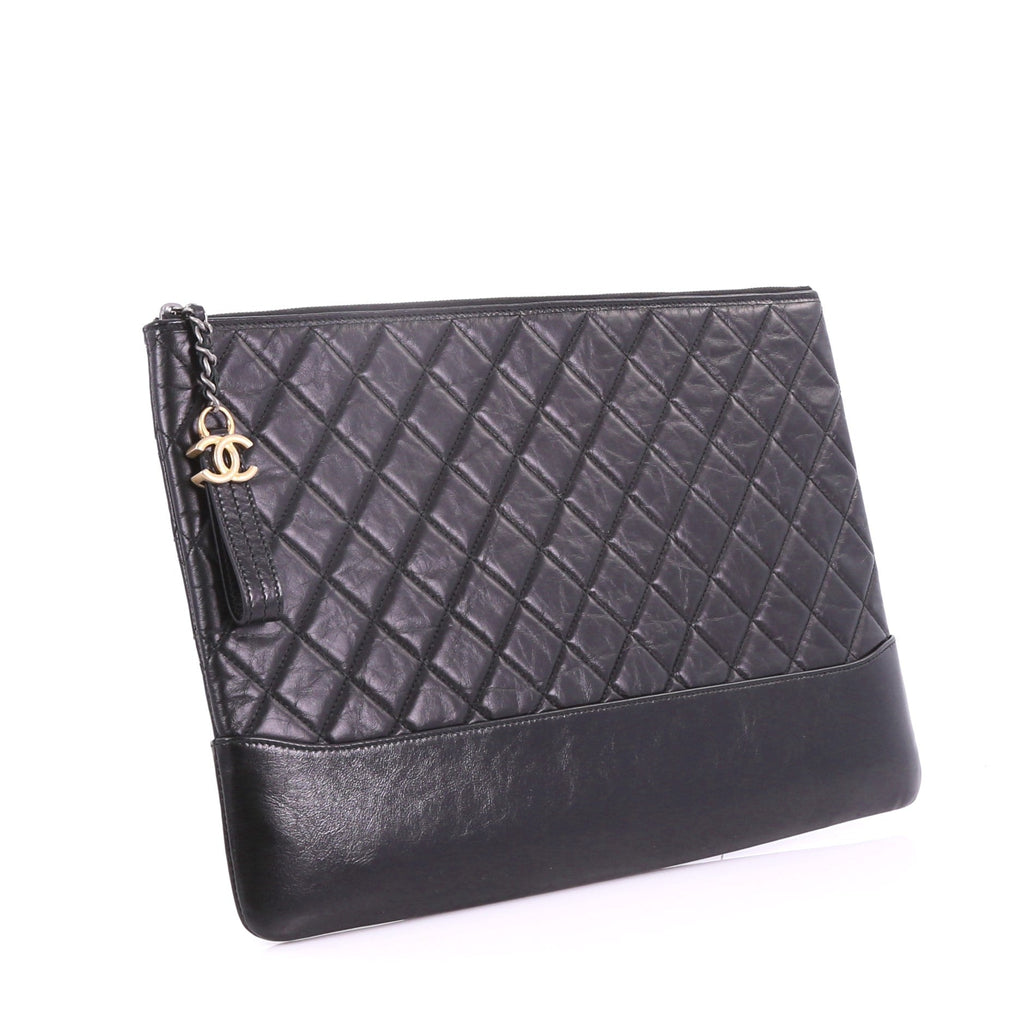 Gabrielle O Case Clutch Quilted Iridescent Calfskin Large
