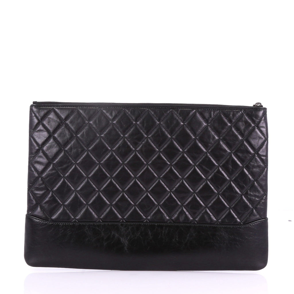 Gabrielle O Case Clutch Quilted Iridescent Calfskin Large