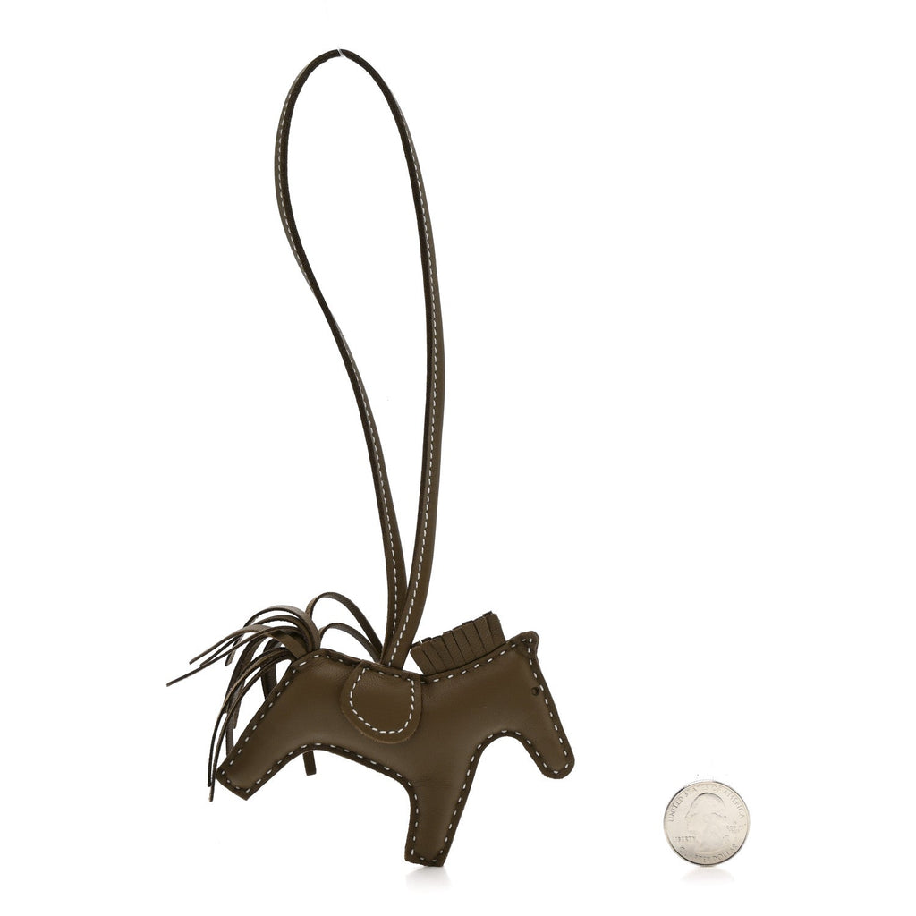 Milo Lambskin Grigri Rodeo Horse Bag Charm PM Etoupe