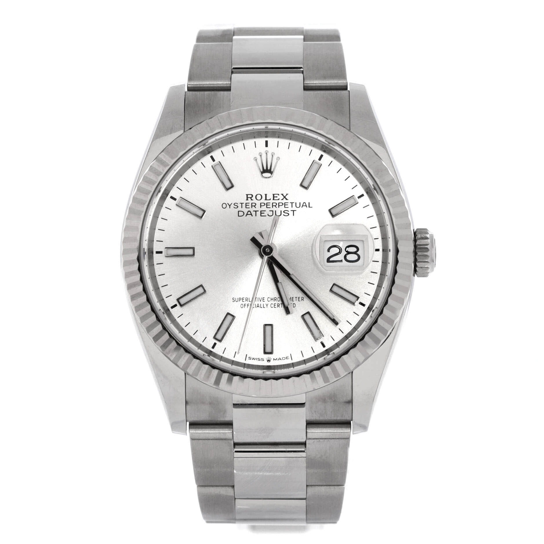 Oyster Perpetual Datejust Automatic Watch Stainless Steel and White Gold 36