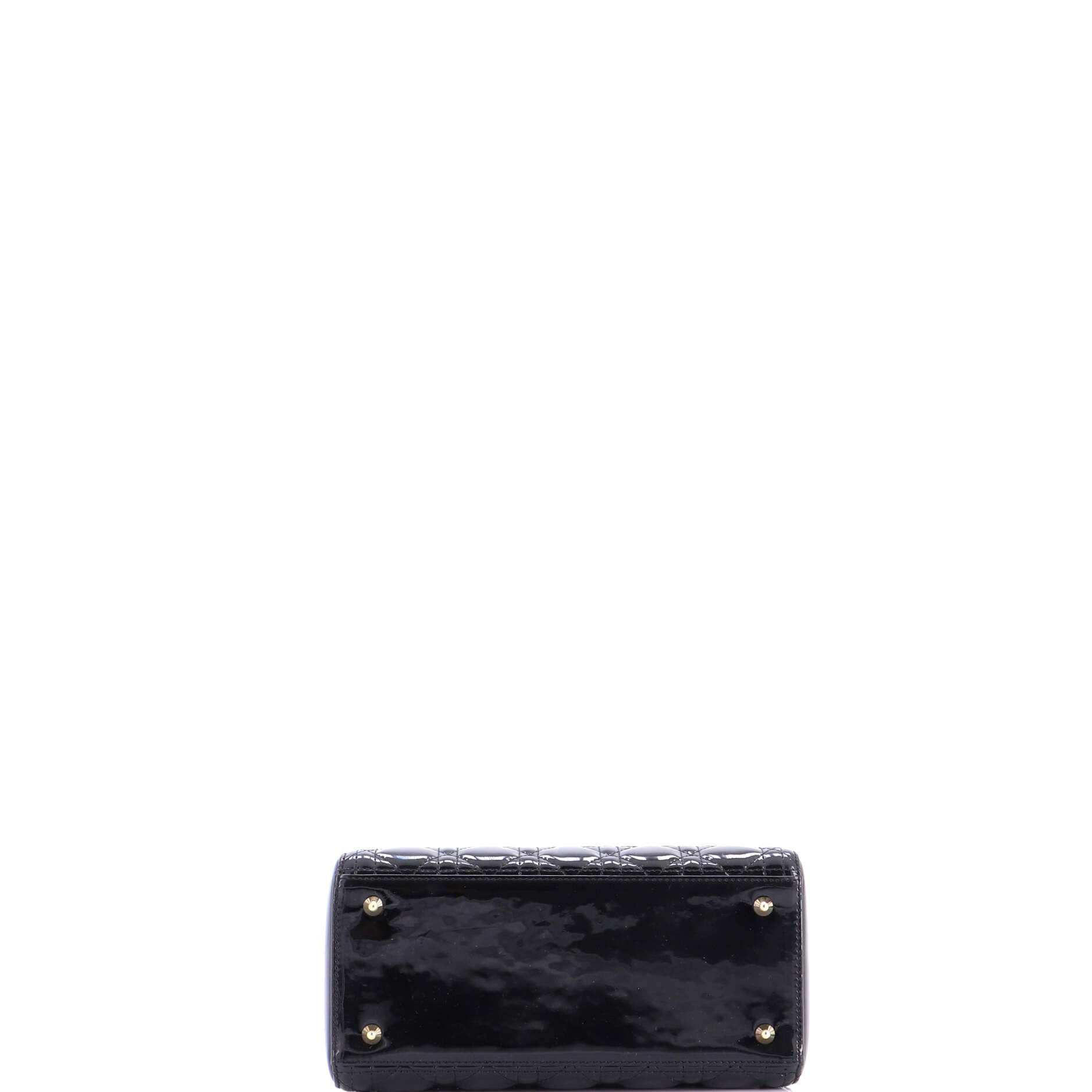 Lady Dior Bag Cannage Quilt Patent Medium