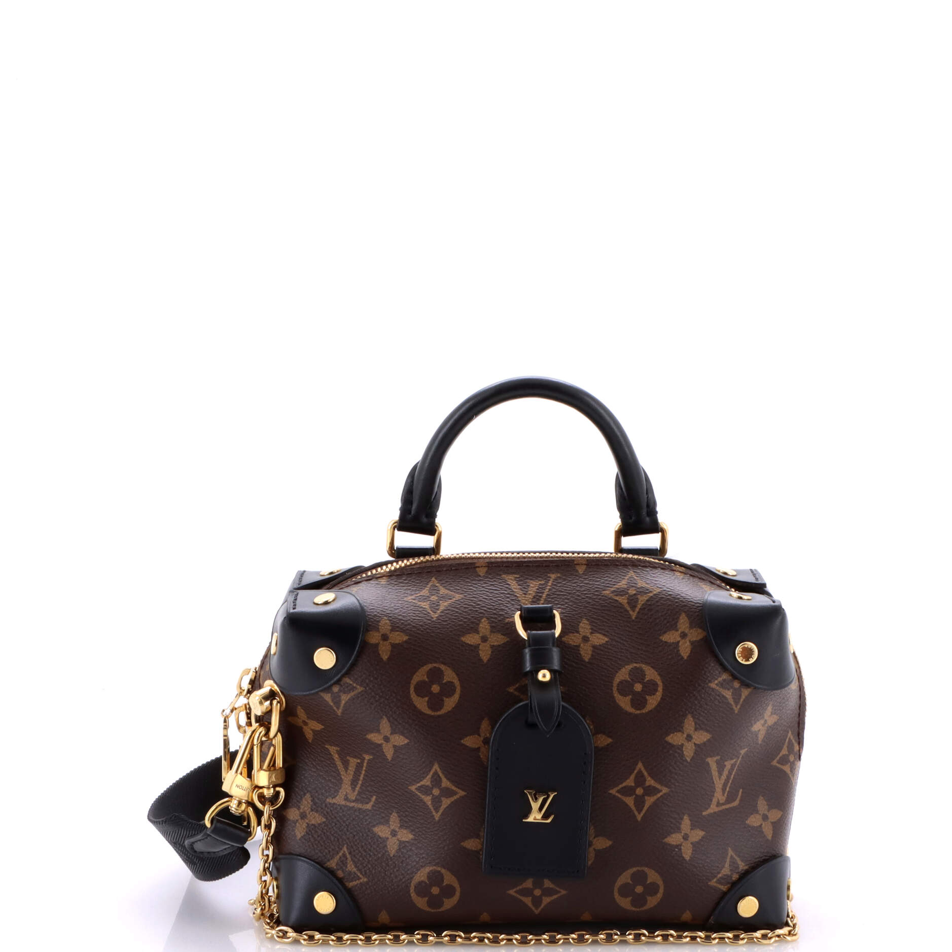 Petite Malle Souple Handbag Monogram Canvas with Leather