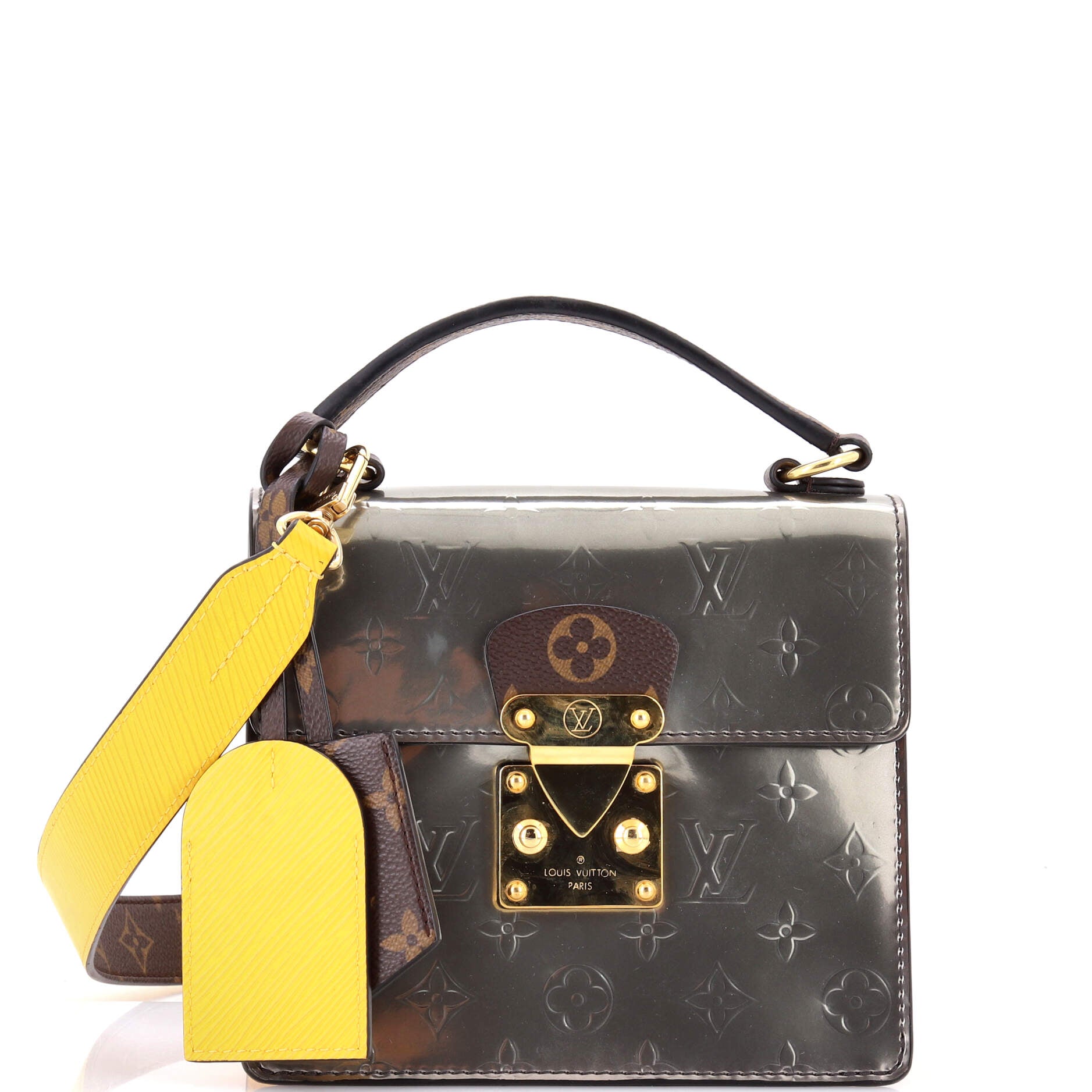 Spring Street NM Handbag Monogram Vernis with Monogram Canvas and Epi Leather