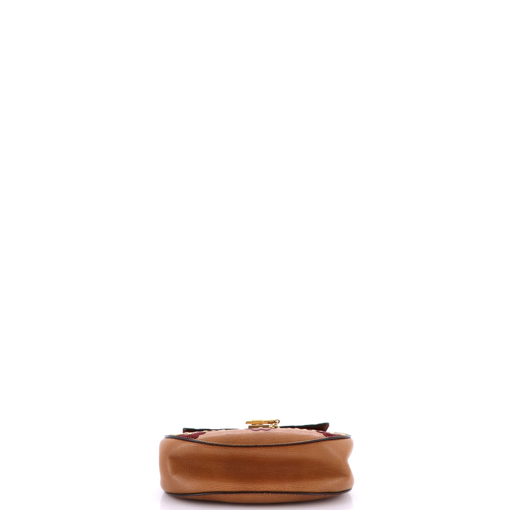 Drew Patchwork Crossbody Bag Studded Leather with Suede Small