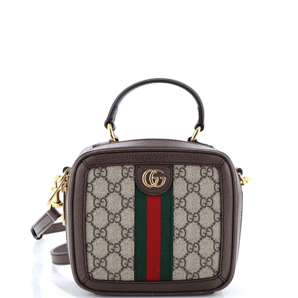 Ophidia Zip Around Top Handle Bag GG Coated Canvas with Leather Mini