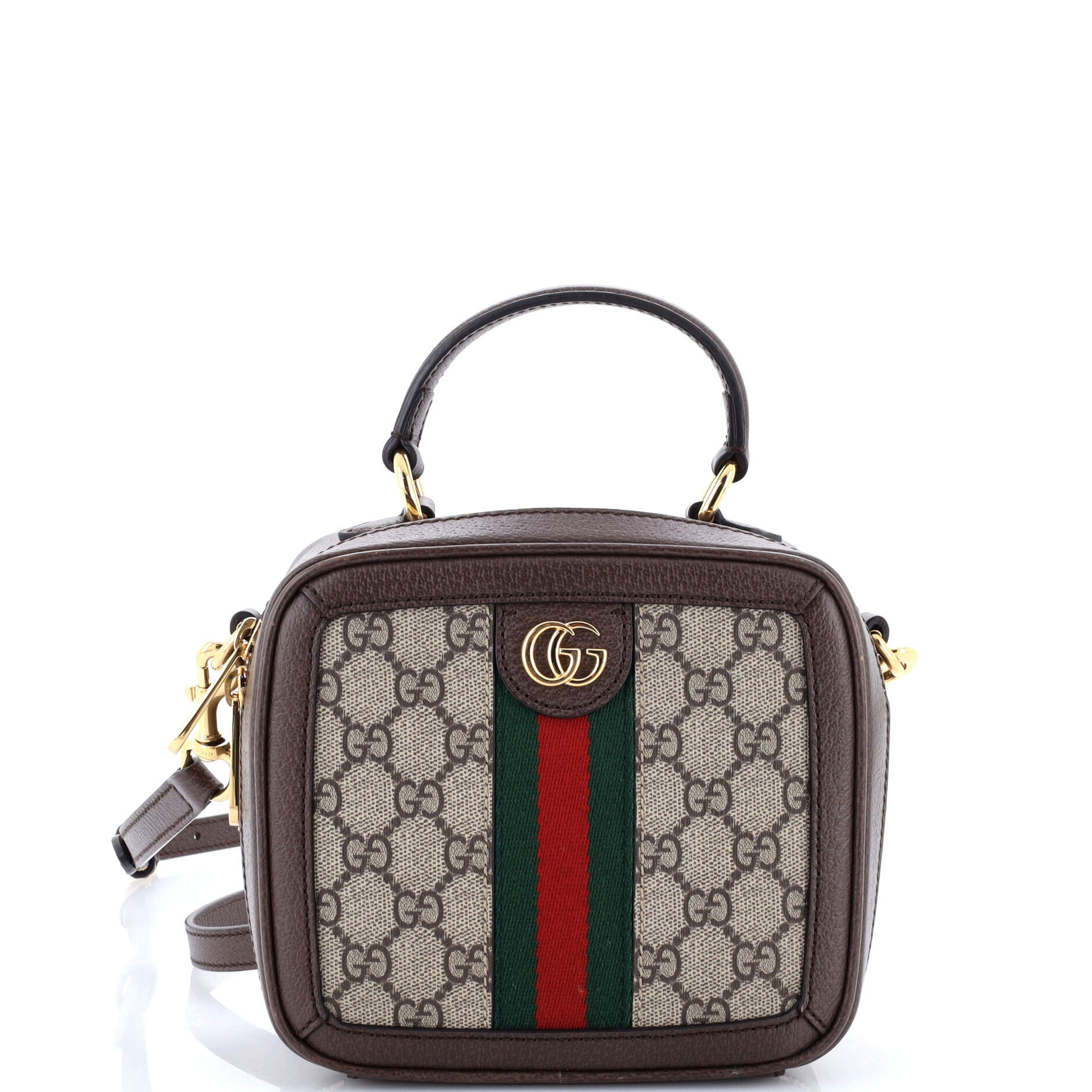 Ophidia Zip Around Top Handle Bag GG Coated Canvas with Leather Mini