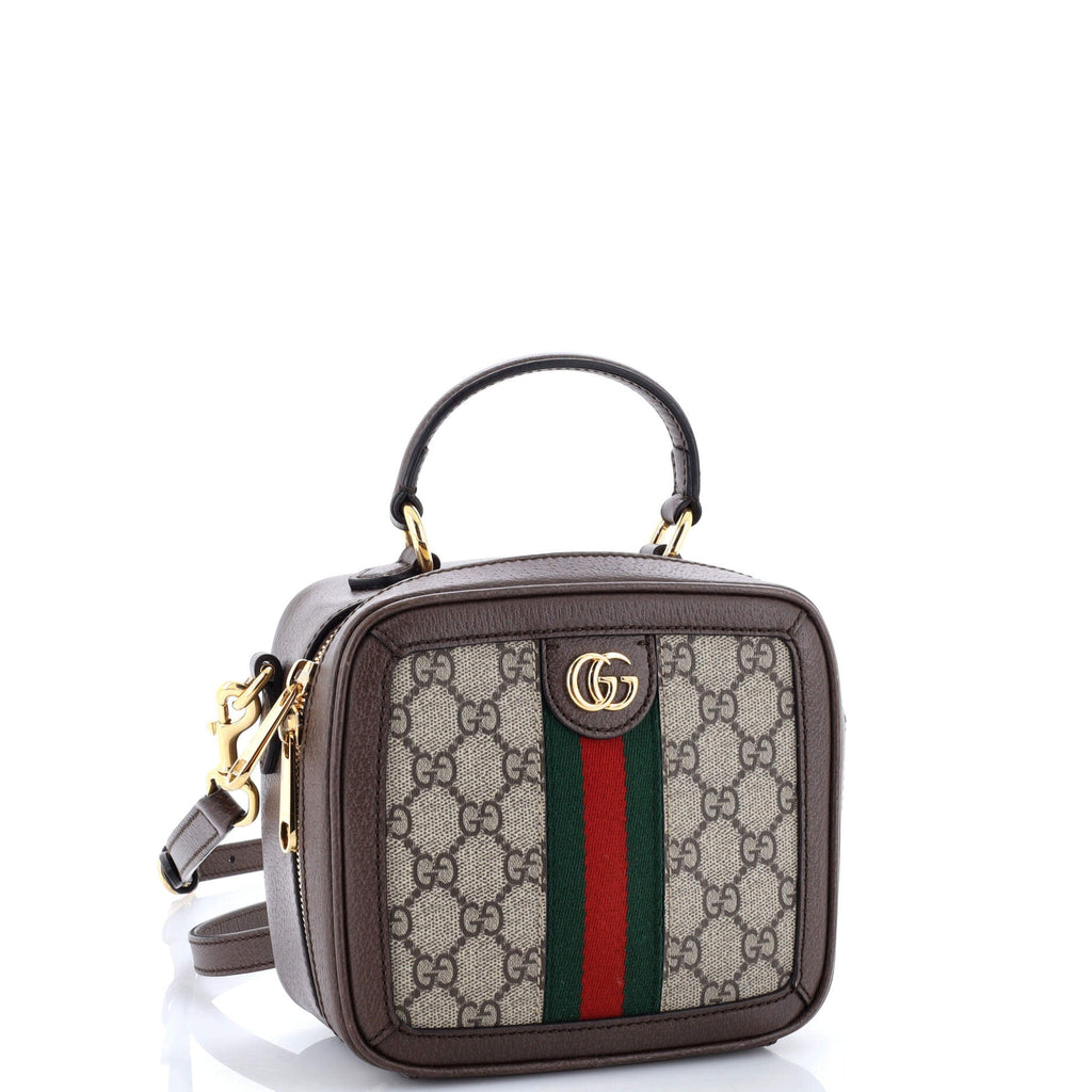 Ophidia Zip Around Top Handle Bag GG Coated Canvas with Leather Mini