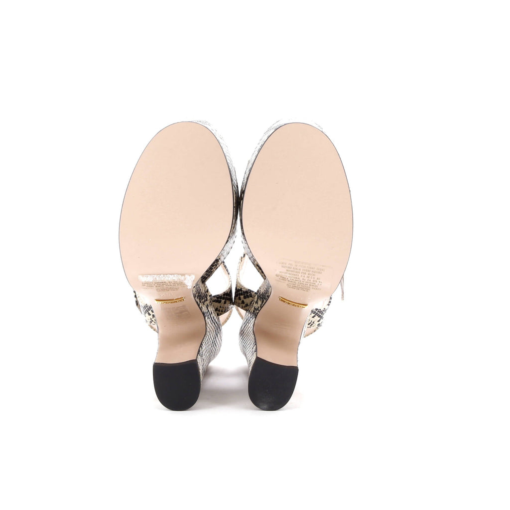 Women's Baby Horsebit Platform Sandals Snakeskin Embossed Leather