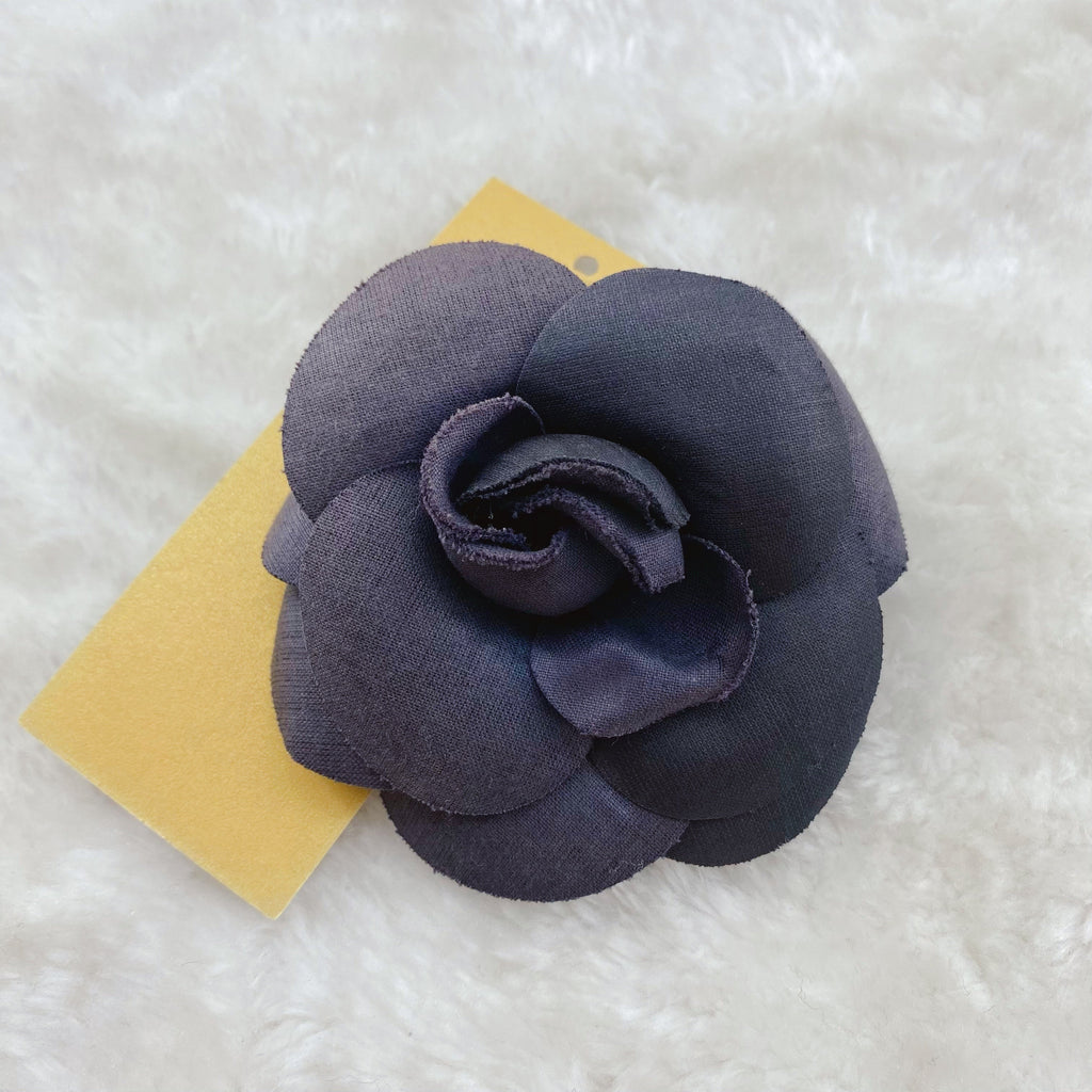 Chanel Black Camellia Brooch