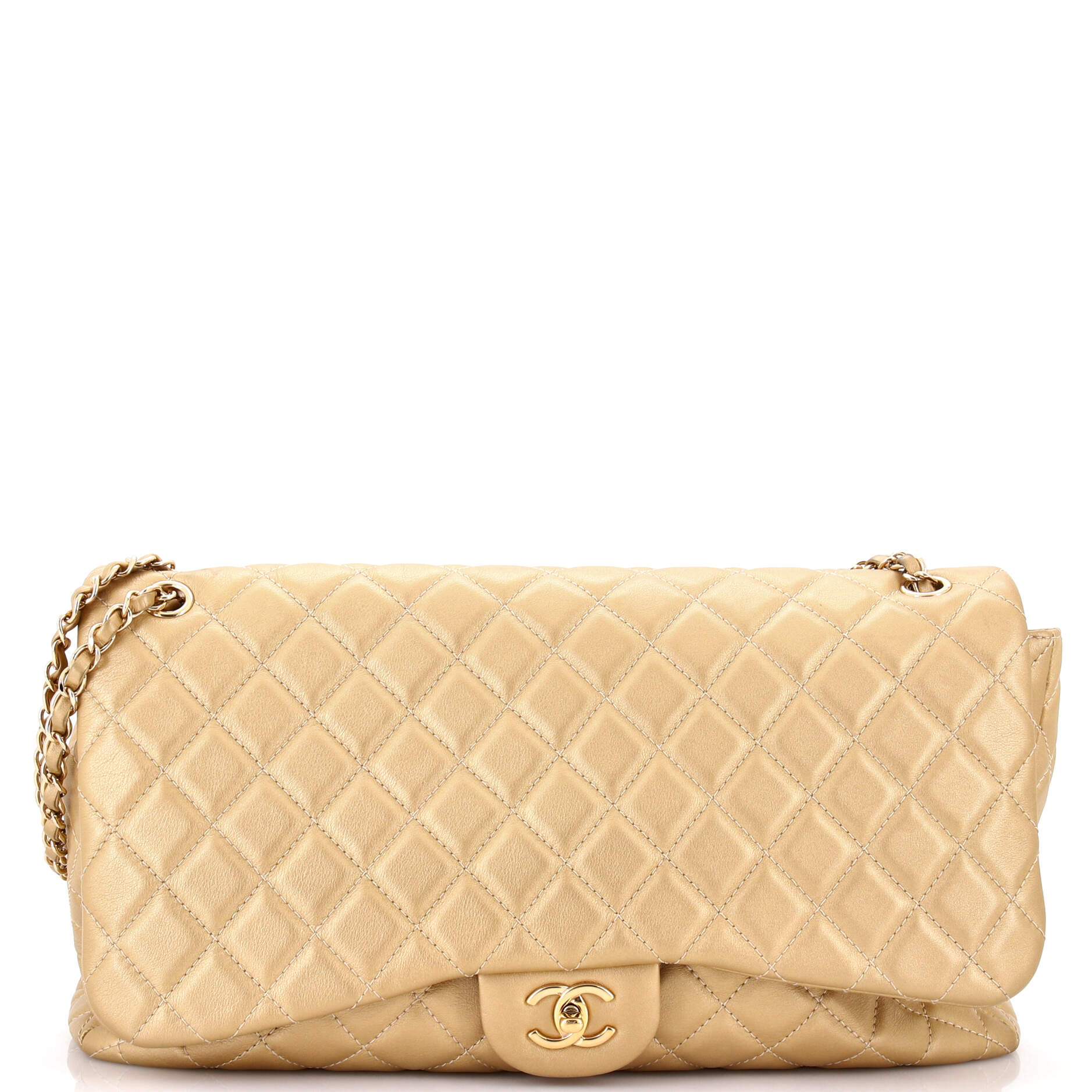 XXL Travel Flap Bag Quilted Calfskin Small