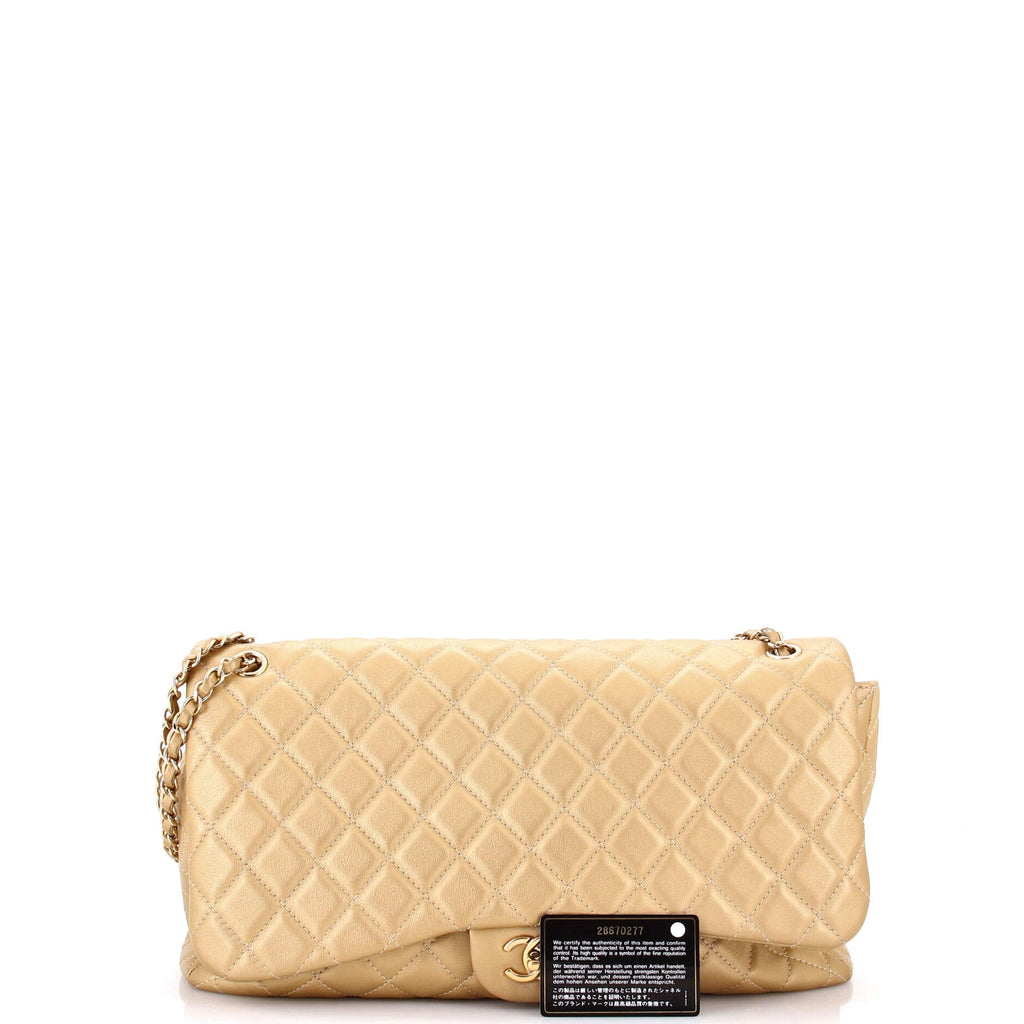 XXL Travel Flap Bag Quilted Calfskin Small