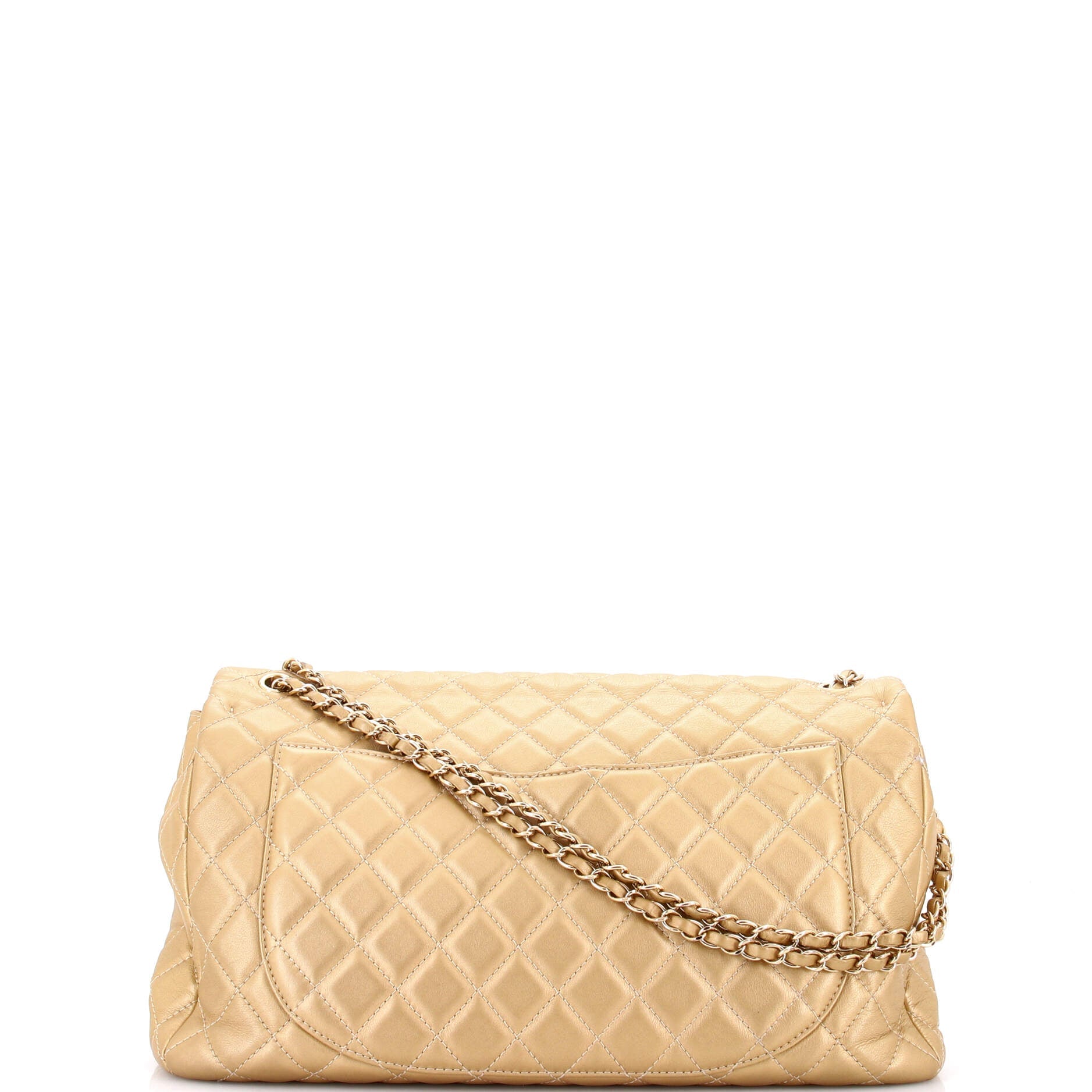 XXL Travel Flap Bag Quilted Calfskin Small