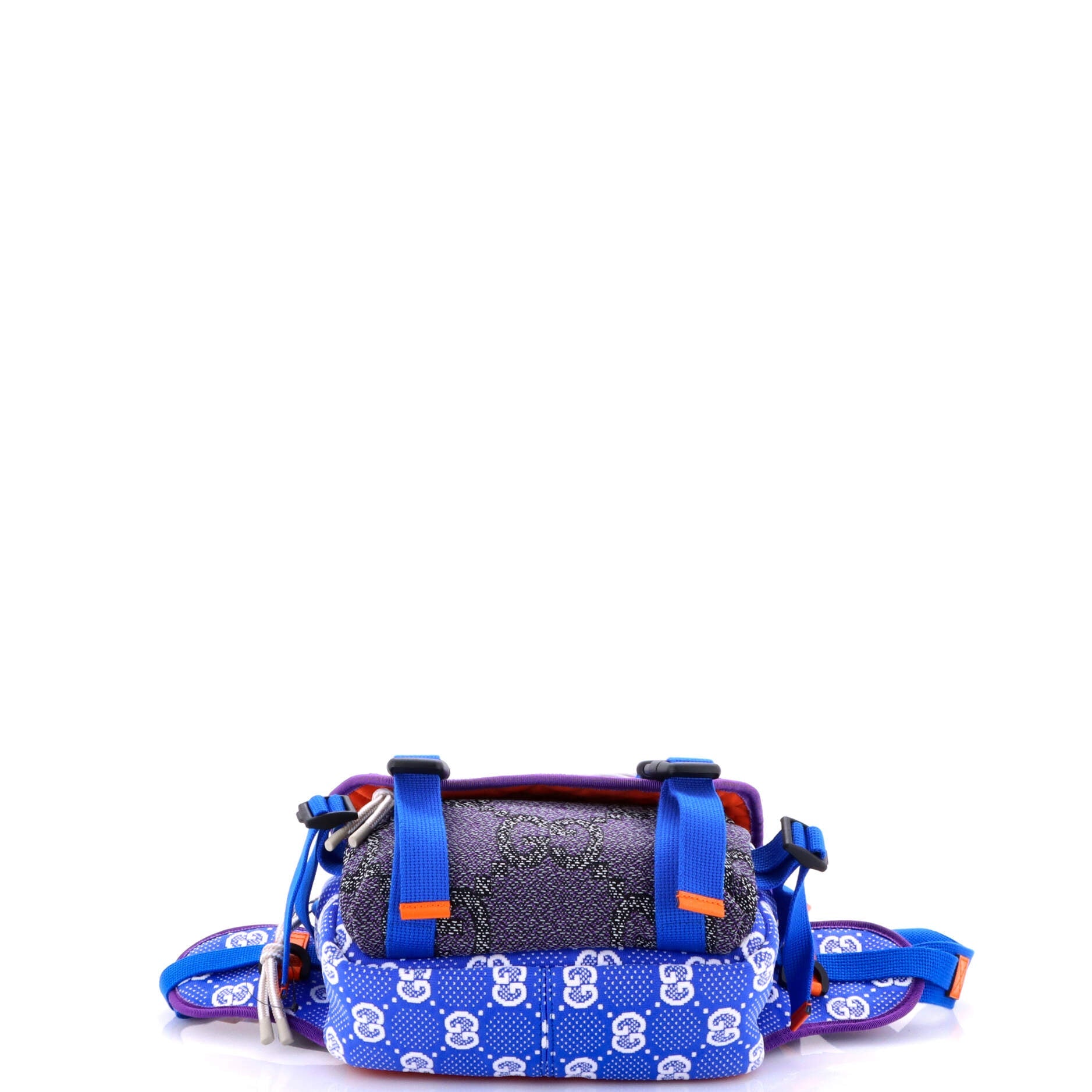 Buckle Flap Chest Strap Backpack GG Fabric with Rubber
