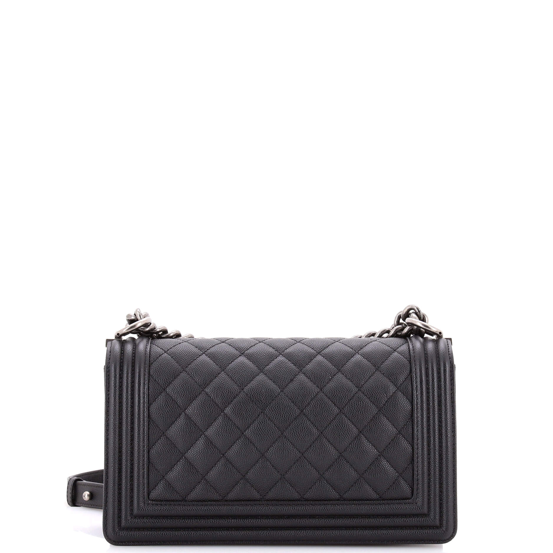 Boy Flap Bag Quilted Caviar Old Medium