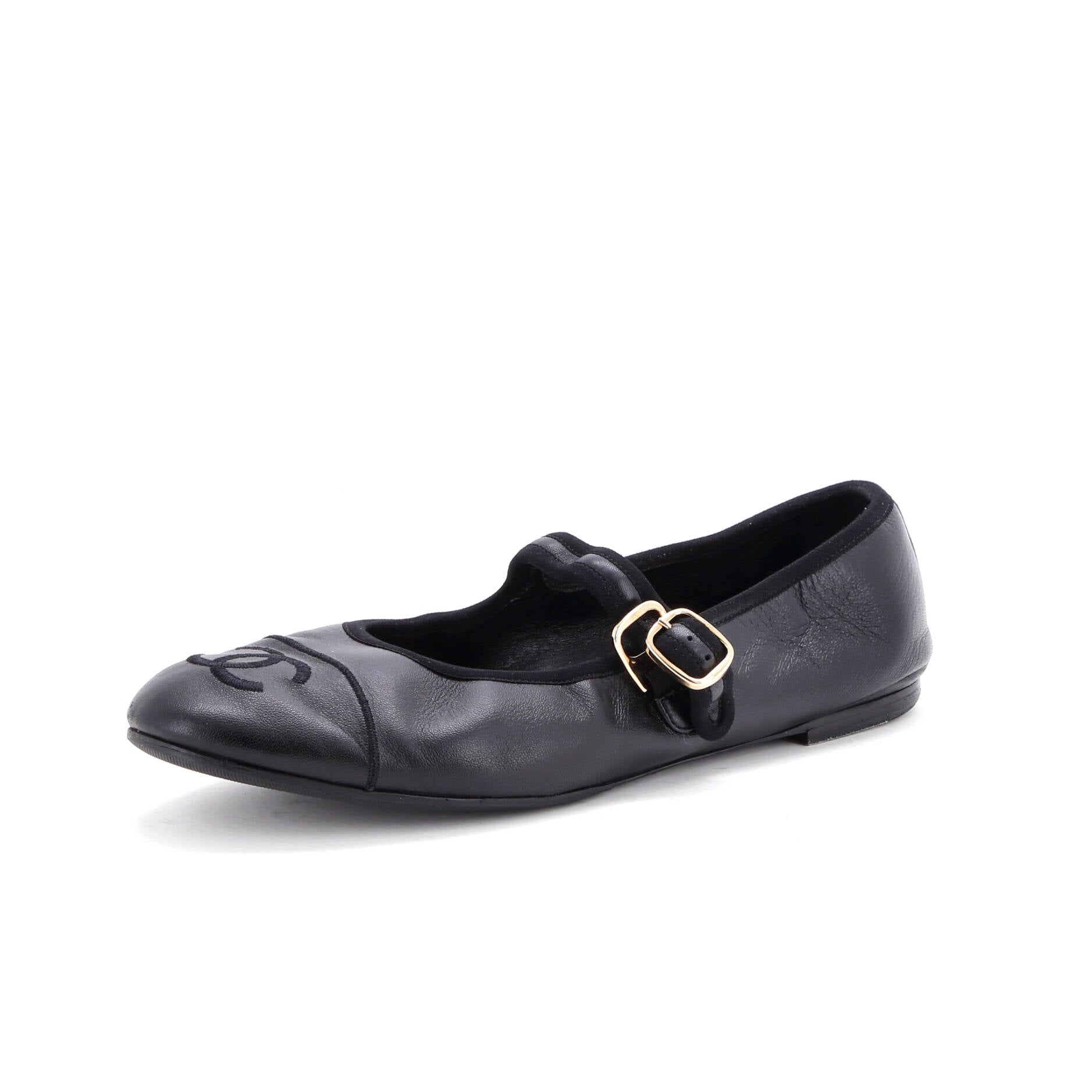 Women's CC Mary Jane Flats Embroidered Leather