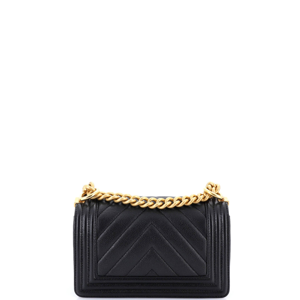 Boy Flap Bag Chevron Caviar Small