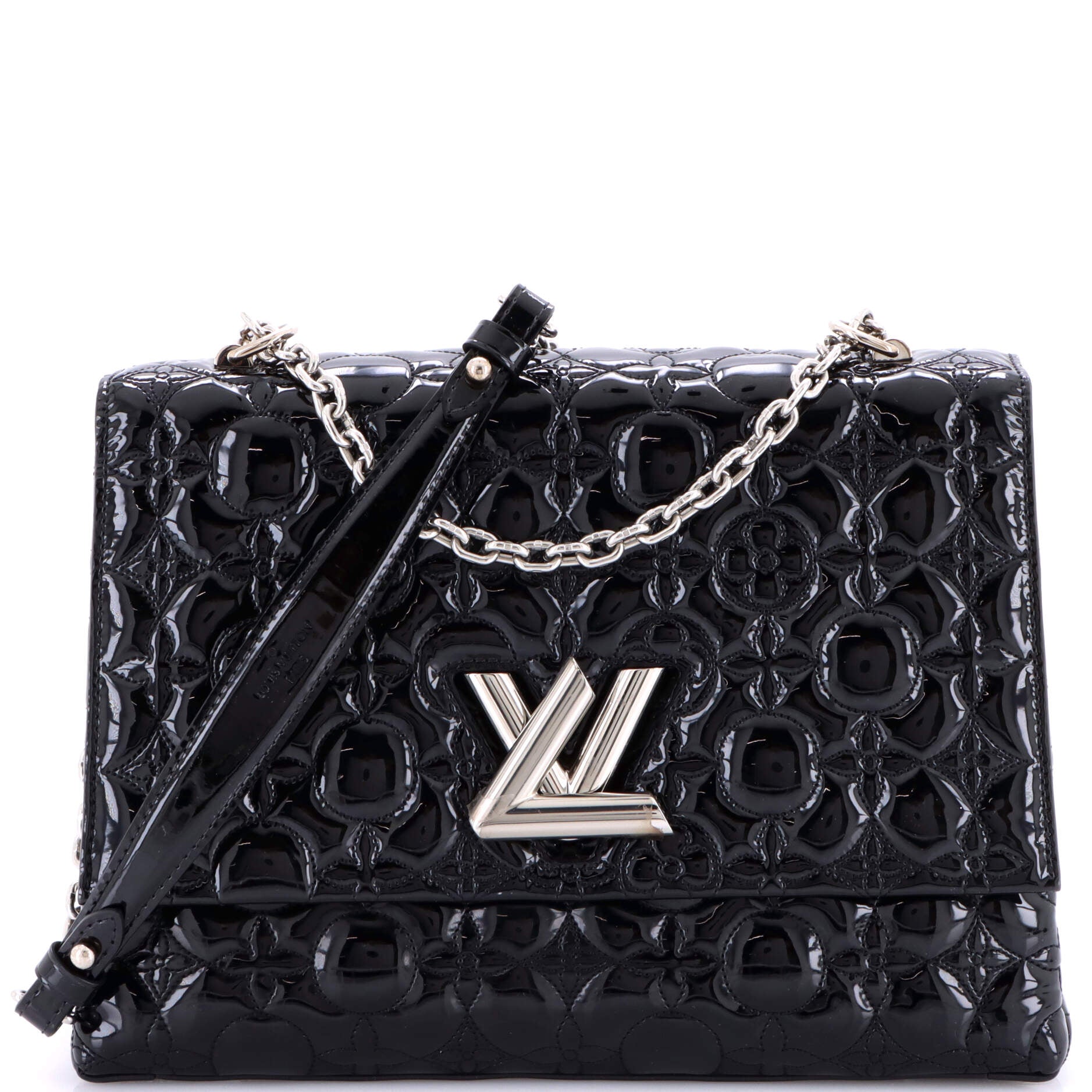 Twist Chain Shoulder Bag Malletage Flower Patent