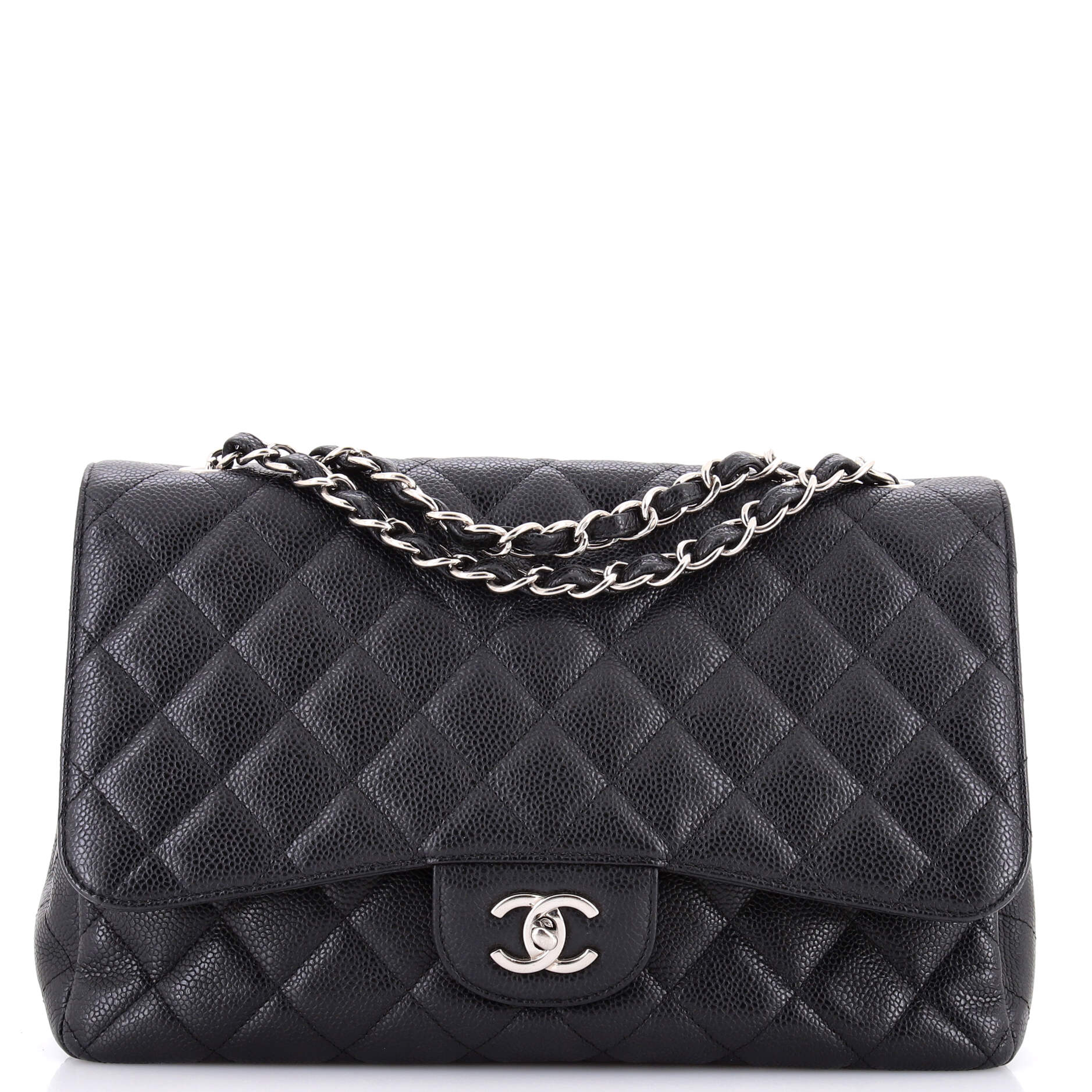 Classic Double Flap Bag Quilted Caviar Jumbo