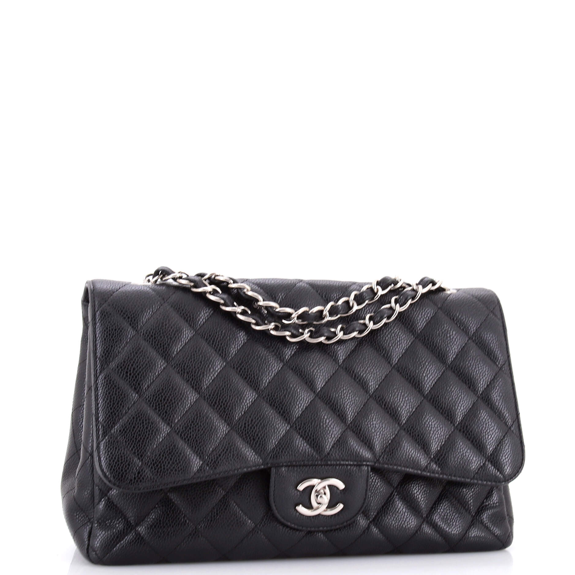 Classic Double Flap Bag Quilted Caviar Jumbo