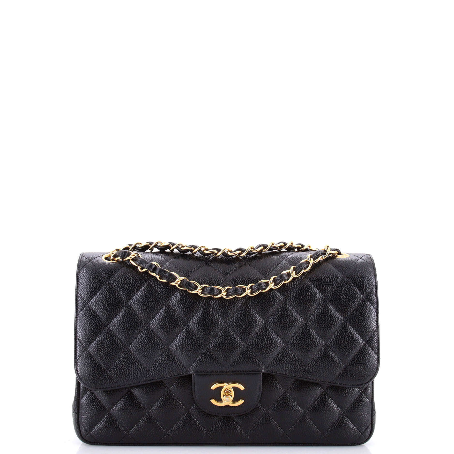 Classic Single Flap Bag Quilted Caviar Jumbo