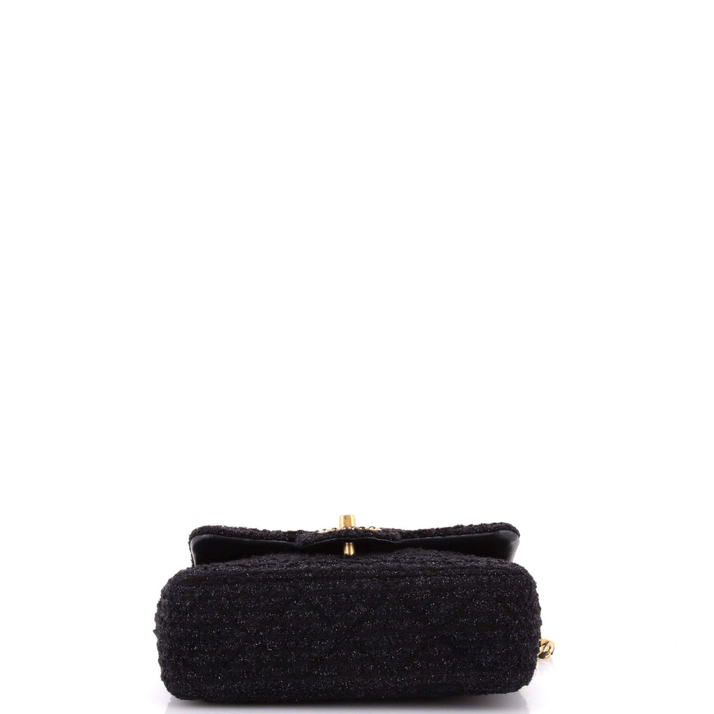 Square Classic Single Flap Bag Quilted Tweed Mini