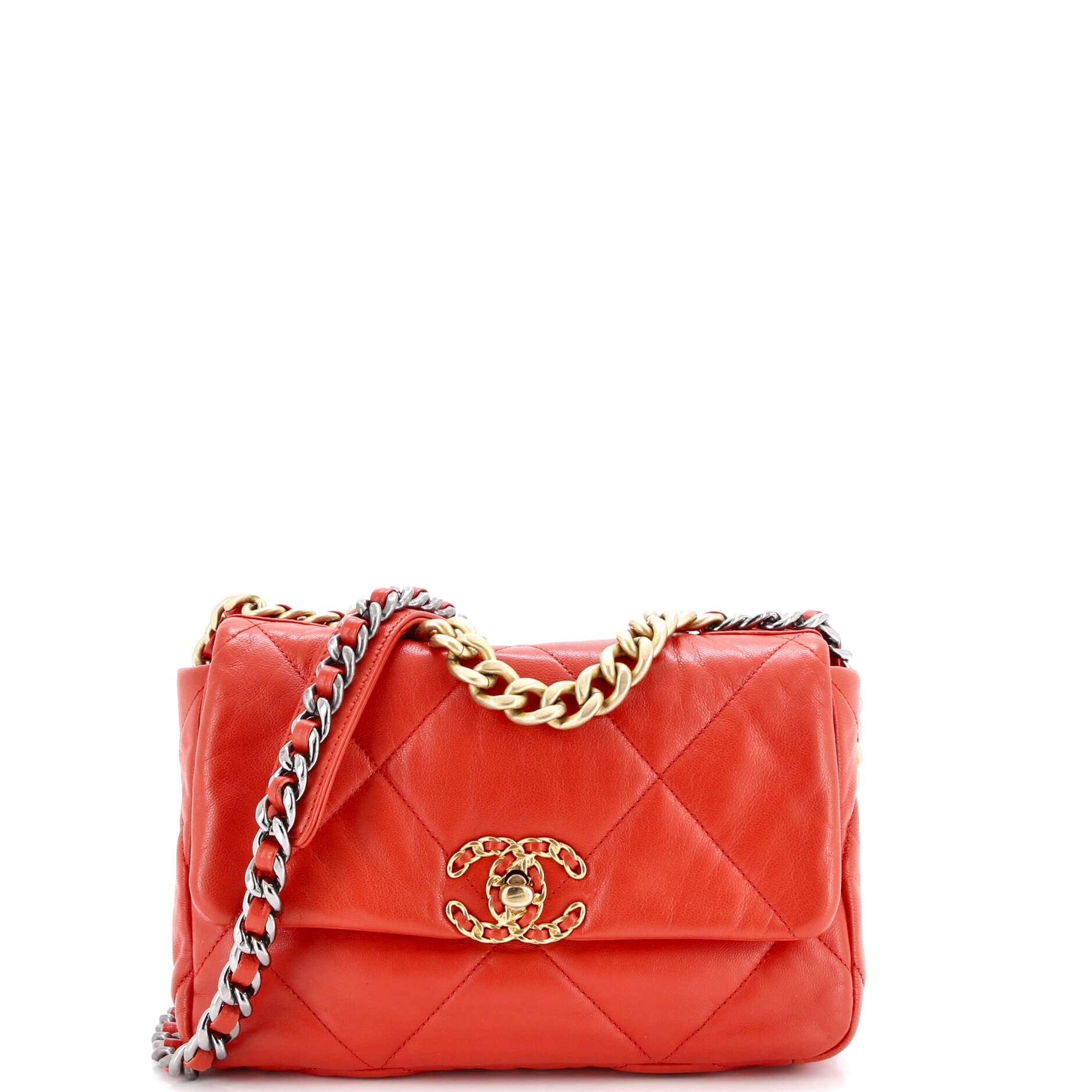 19 Flap Bag Quilted Leather Medium