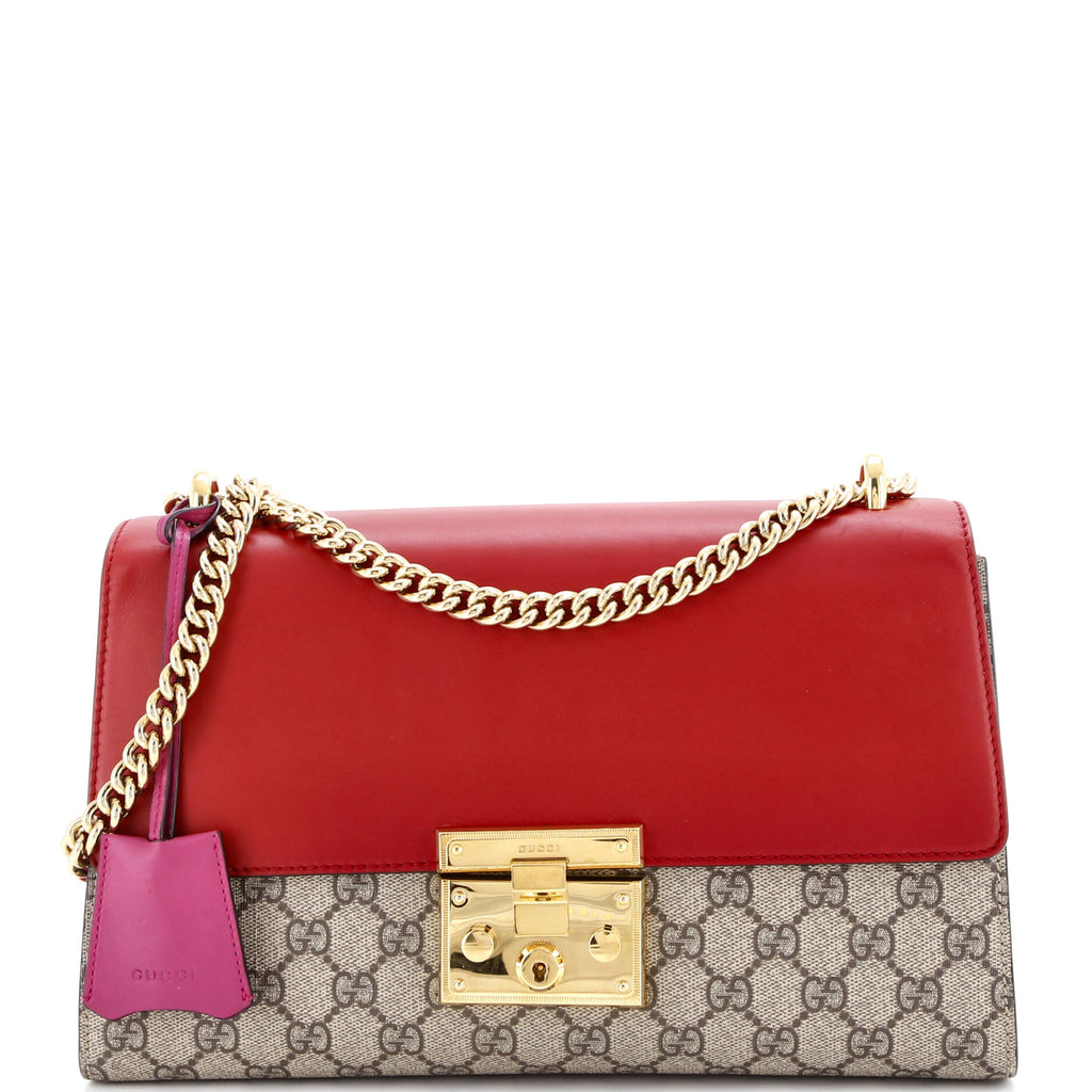Padlock Shoulder Bag GG Coated Canvas and Leather Medium