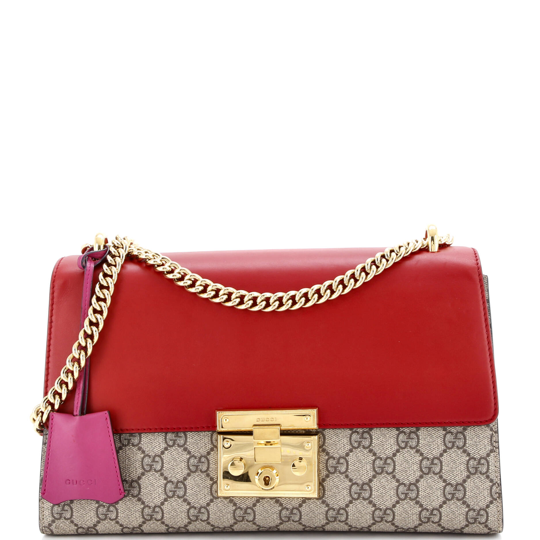 Padlock Shoulder Bag GG Coated Canvas and Leather Medium