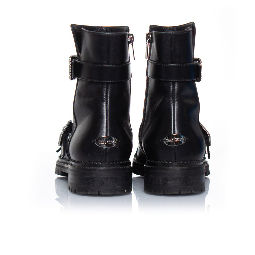 Women's Jimmy Choo Hank flat jewel buckle ankle boots