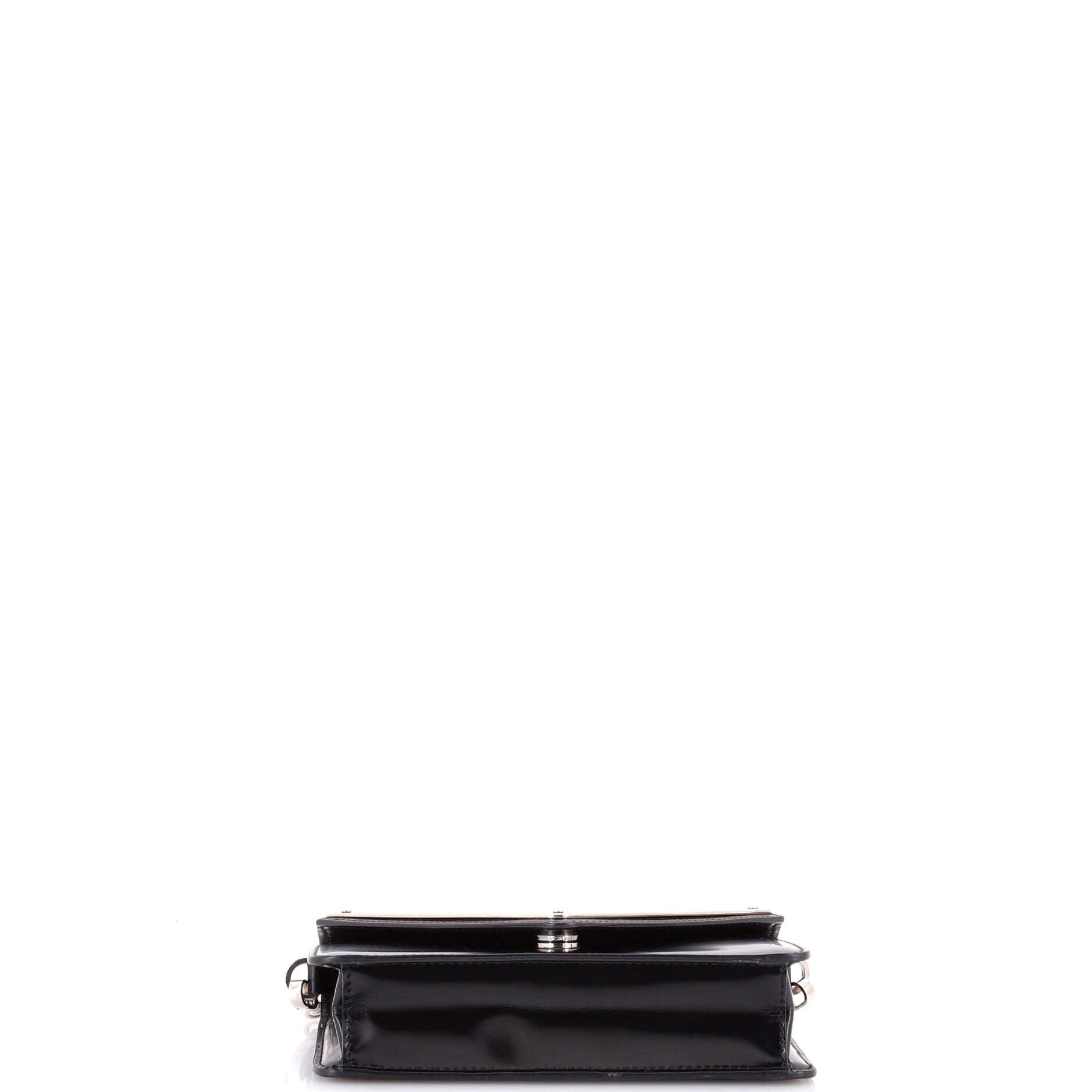 Maxi Triangle Logo Chain Flap Bag Brushed Leather Small