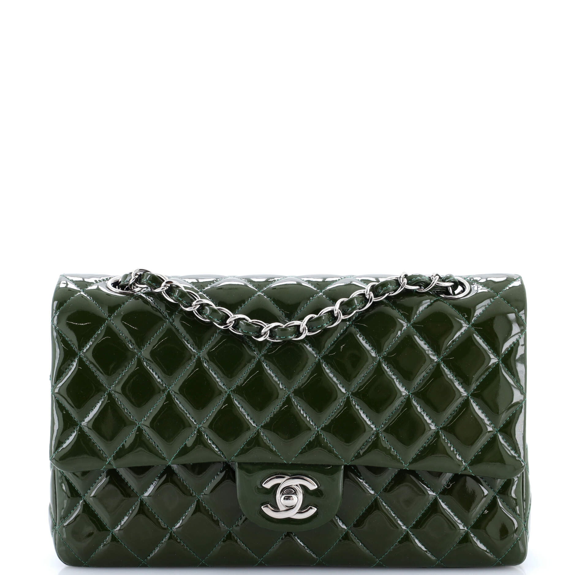 Classic Double Flap Bag Quilted Patent Medium