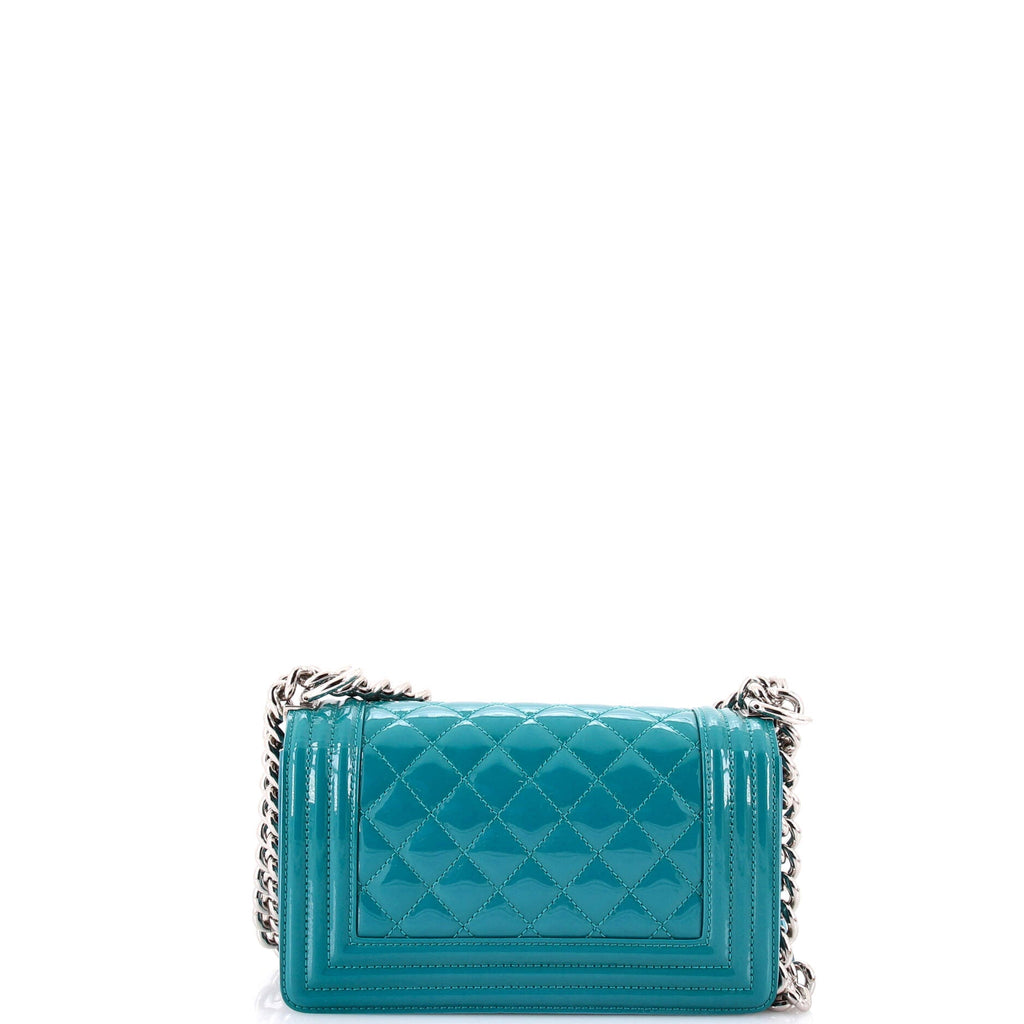 Boy Flap Bag Quilted Plexiglass Patent Small