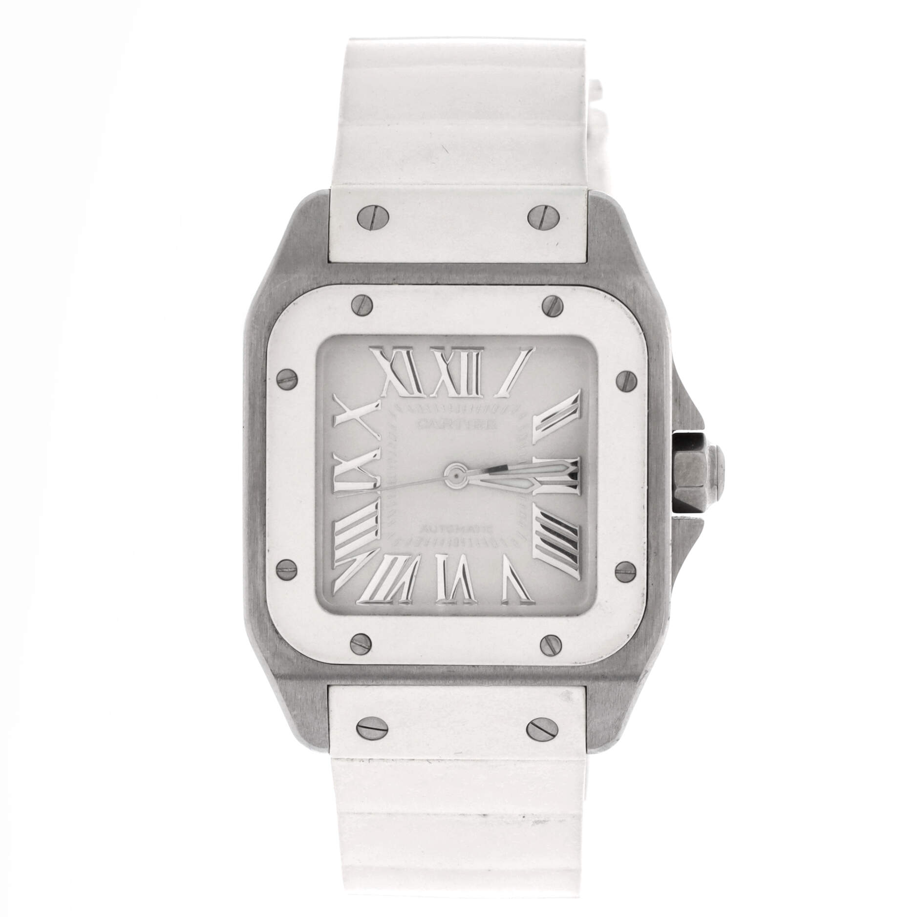 Santos 100 Automatic Watch Stainless Steel and Rubber 33
